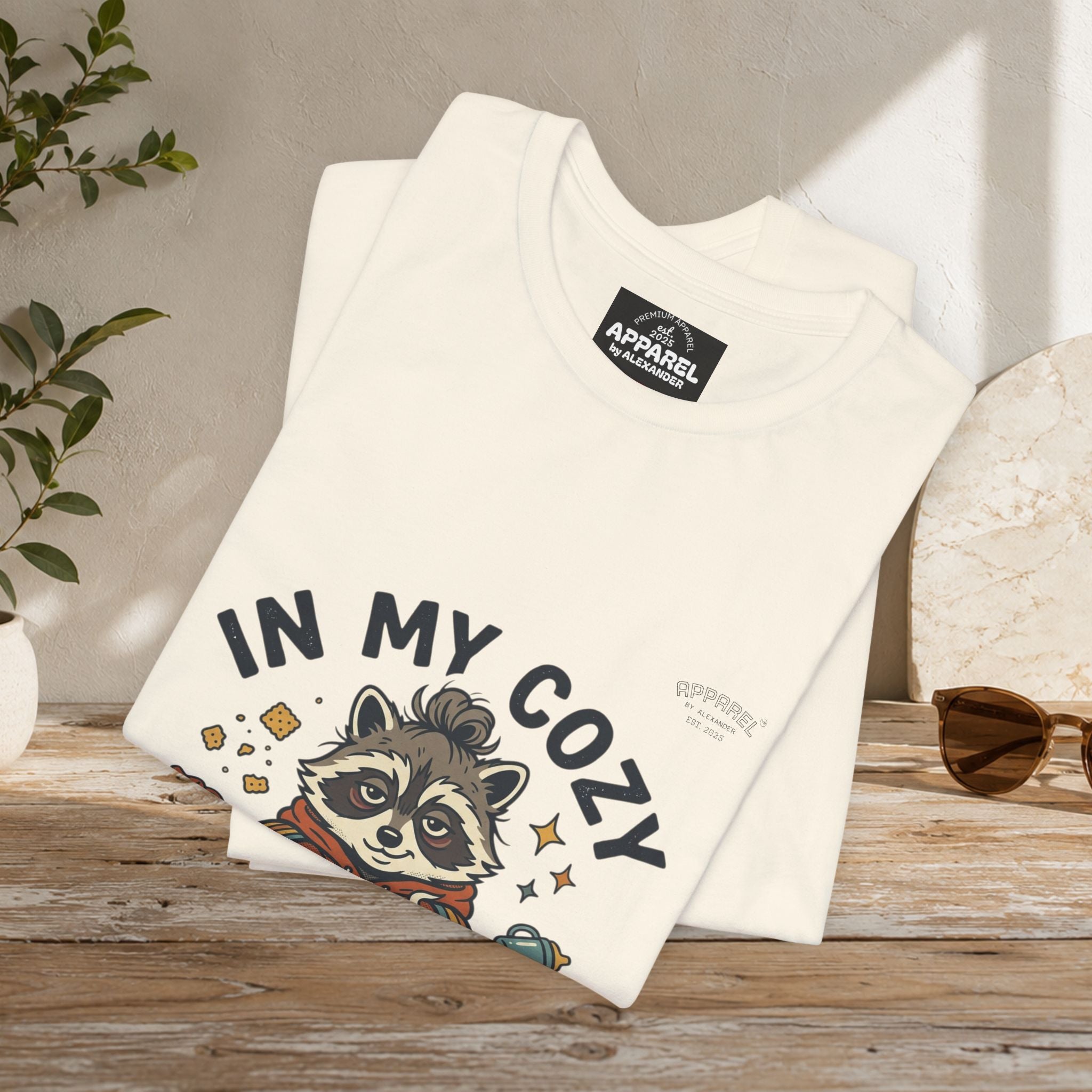 Cozy Feral Era Raccoon Tee | chaotic cute vintage mascot, introvert