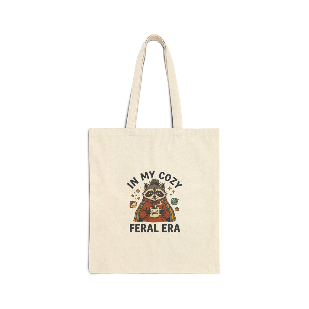 In My Cozy Feral Era Tote | raccoon chaotic cute vintage mascot