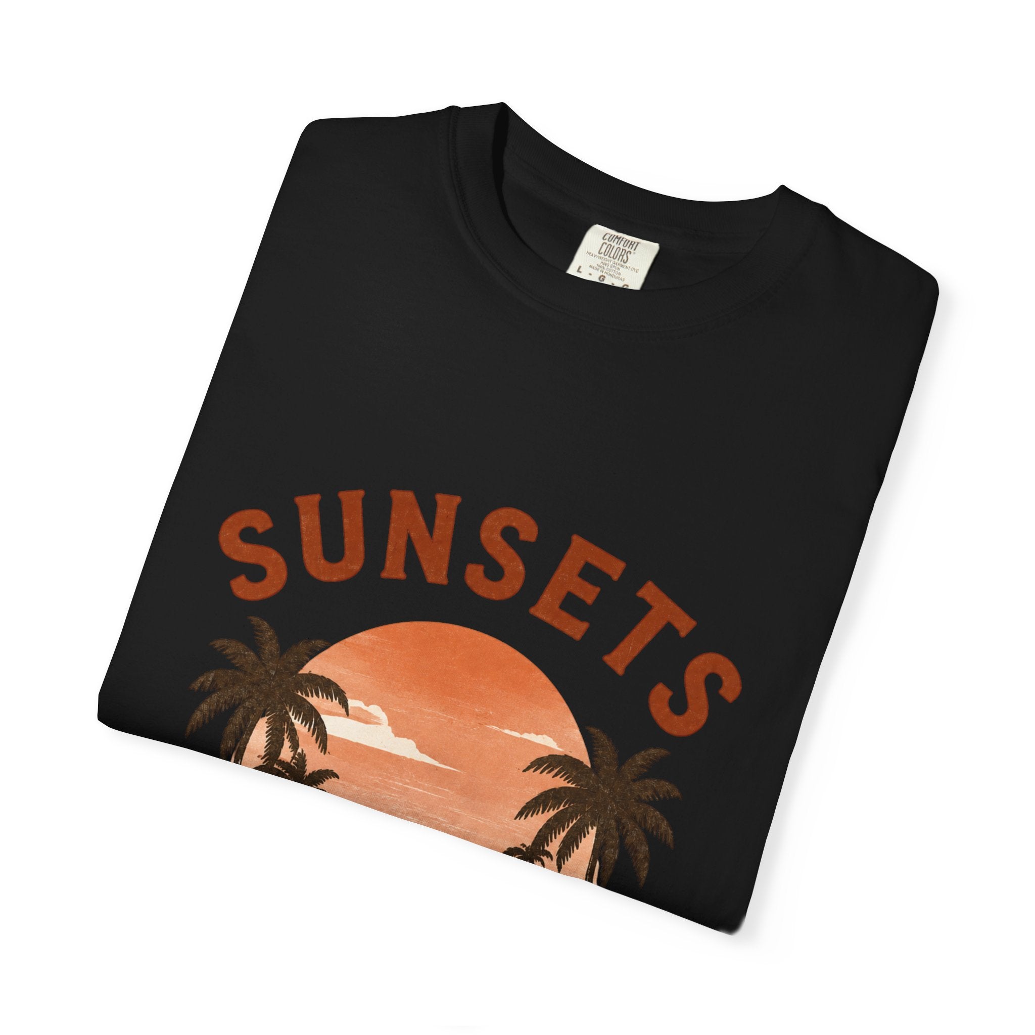Sunsets & Sweatshirts T-Shirt | Retro Palm Tree Sunset Tee
