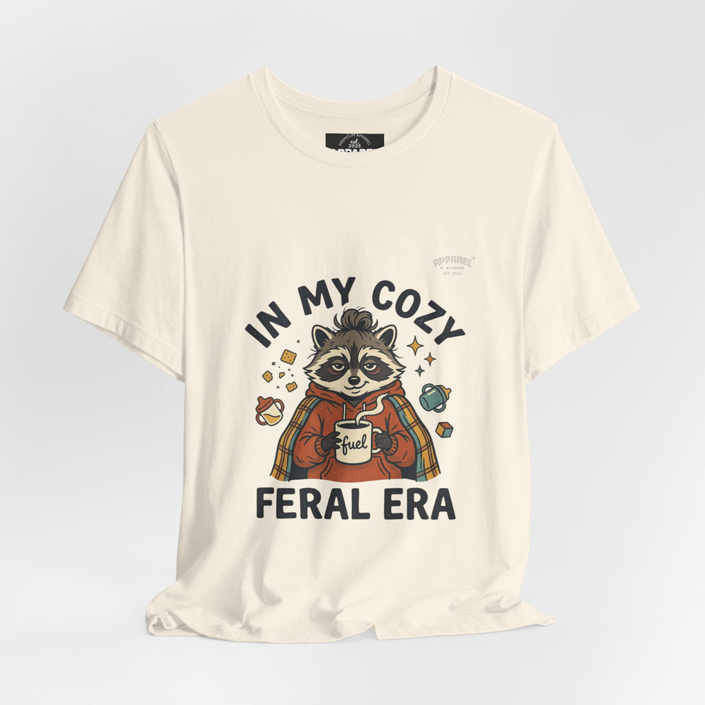 Cozy Feral Era Raccoon Tee | chaotic cute vintage mascot, introvert