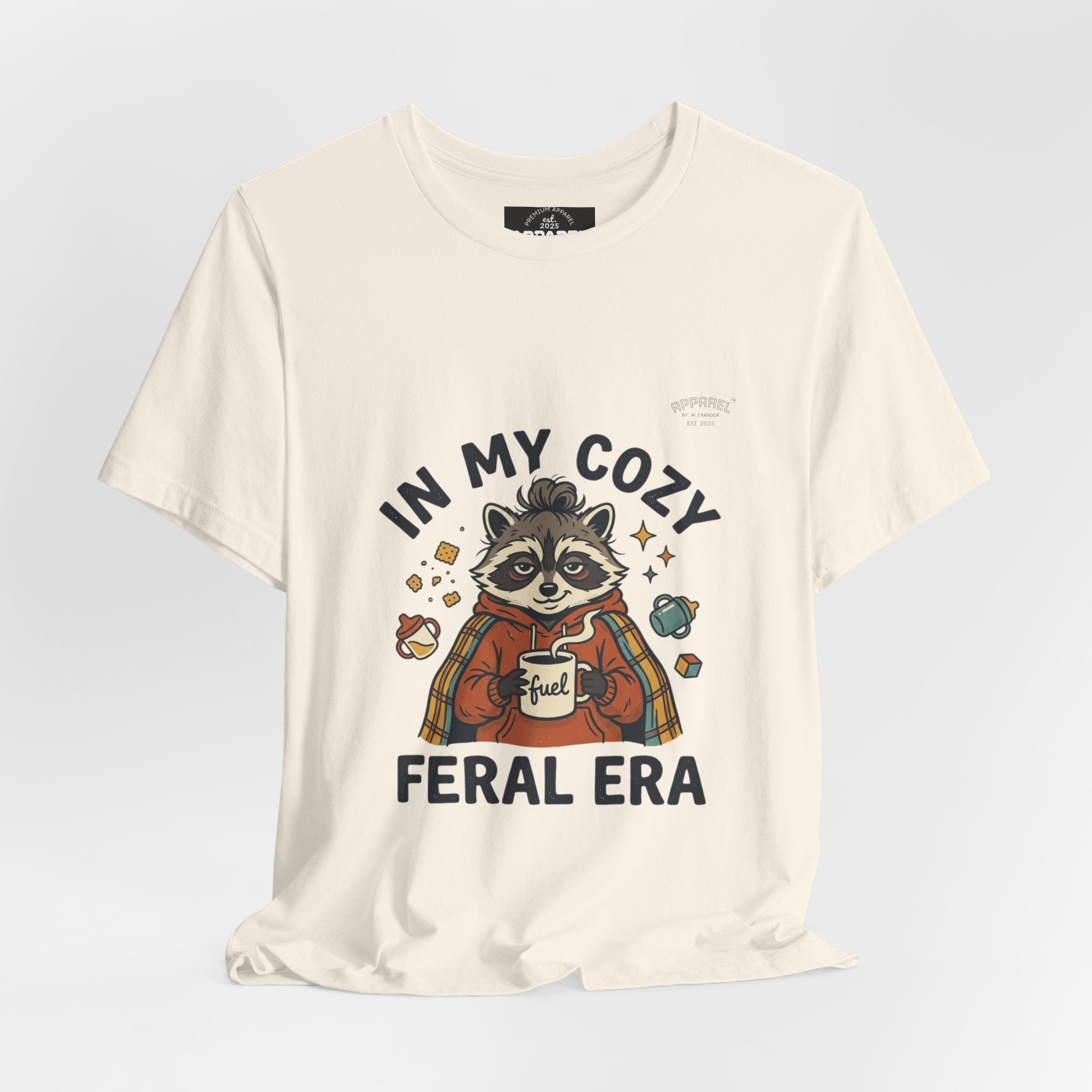 Cozy Feral Era Raccoon Tee | chaotic cute vintage mascot, introvert