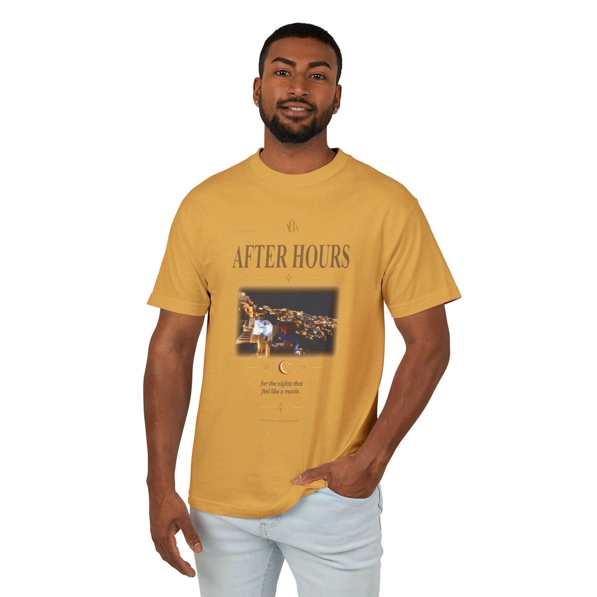 'After Hours': ABA Official - Santorini Nightscape Oversized Tee