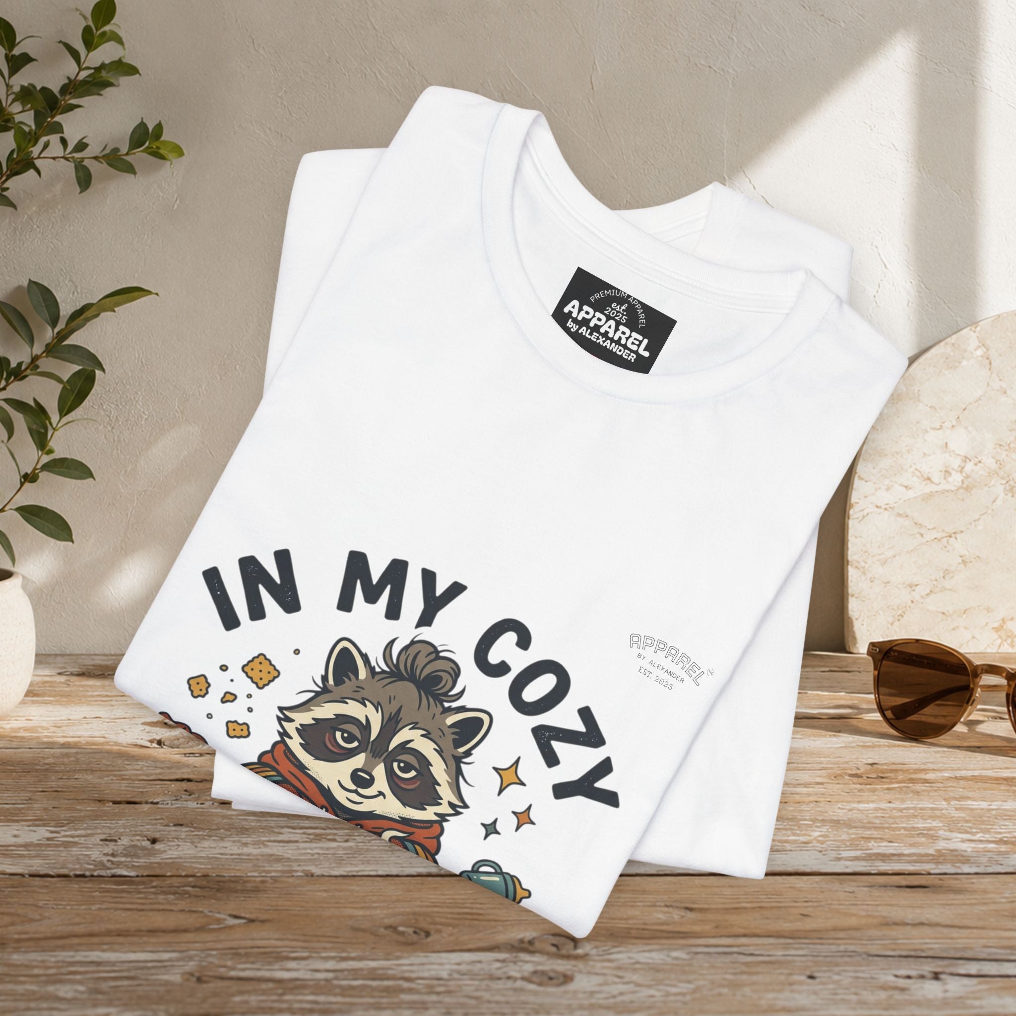 Cozy Feral Era Raccoon Tee | chaotic cute vintage mascot, introvert