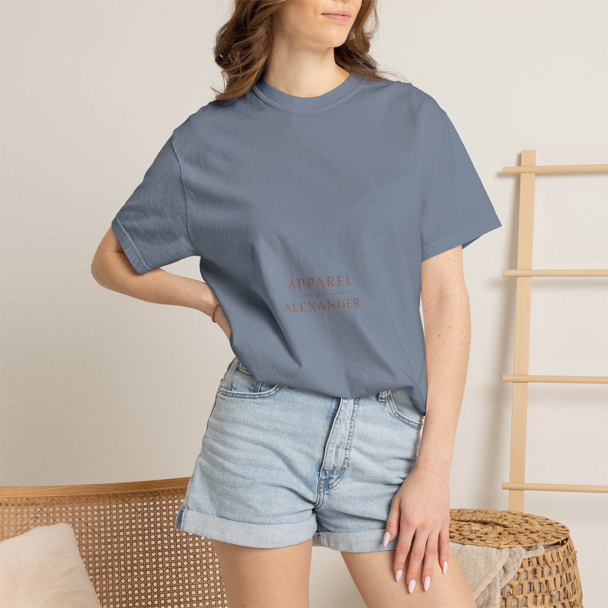 Minimalist 'Apparel Alexander' Text T-Shirt | White Crew Tee