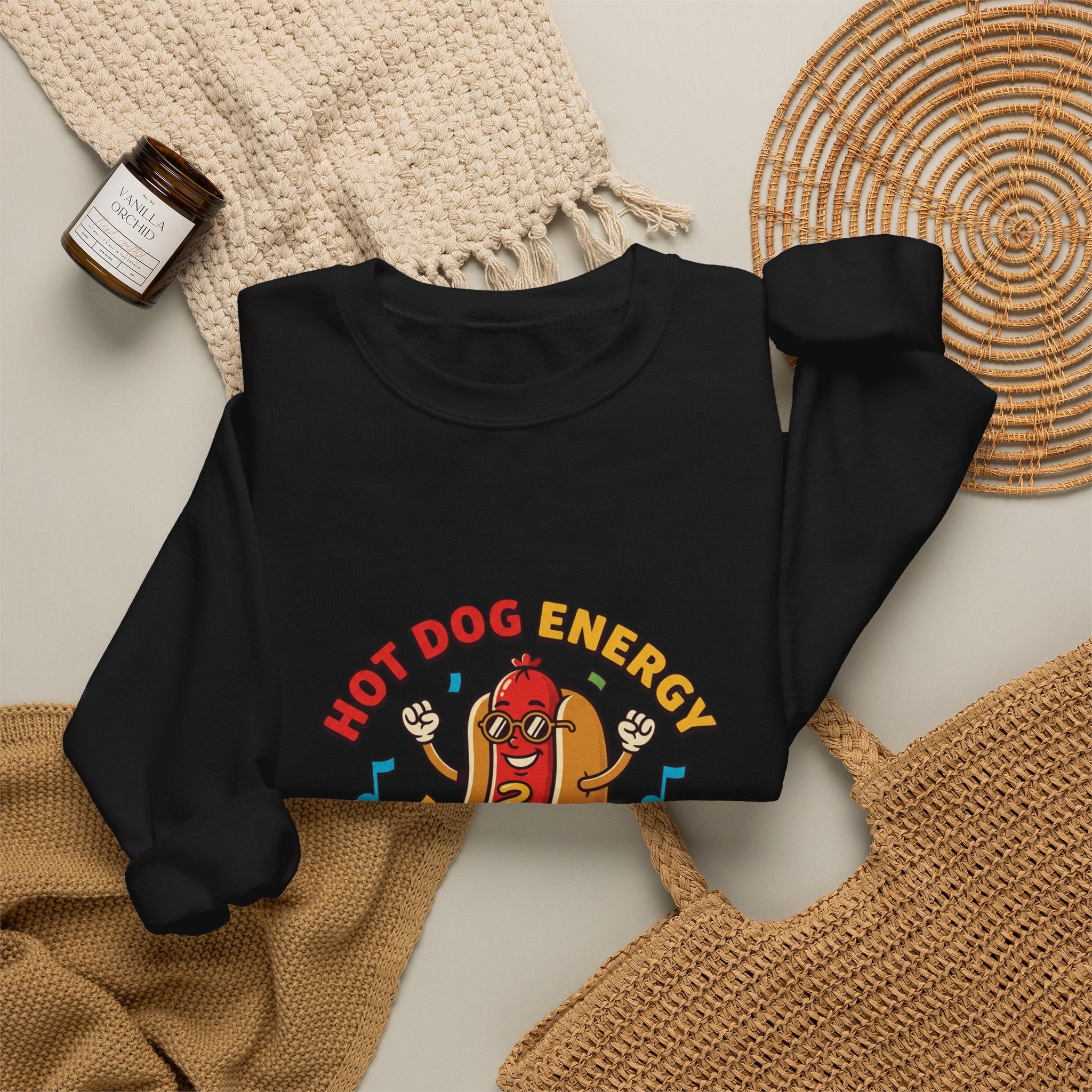 Hot Dog Energy Sweatshirt | BBQ, Fourth of July Patriotic Retro