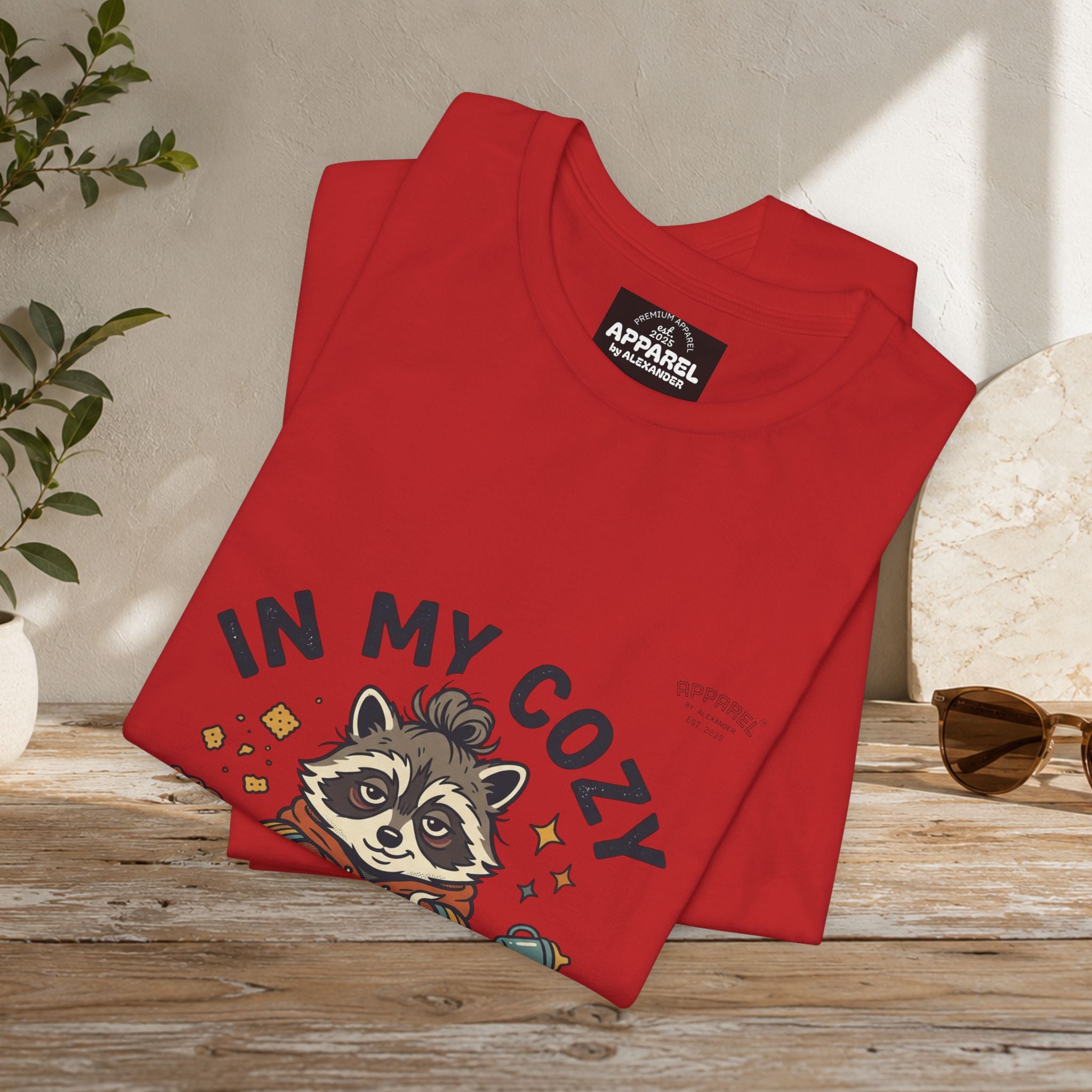 Cozy Feral Era Raccoon Tee | chaotic cute vintage mascot, introvert