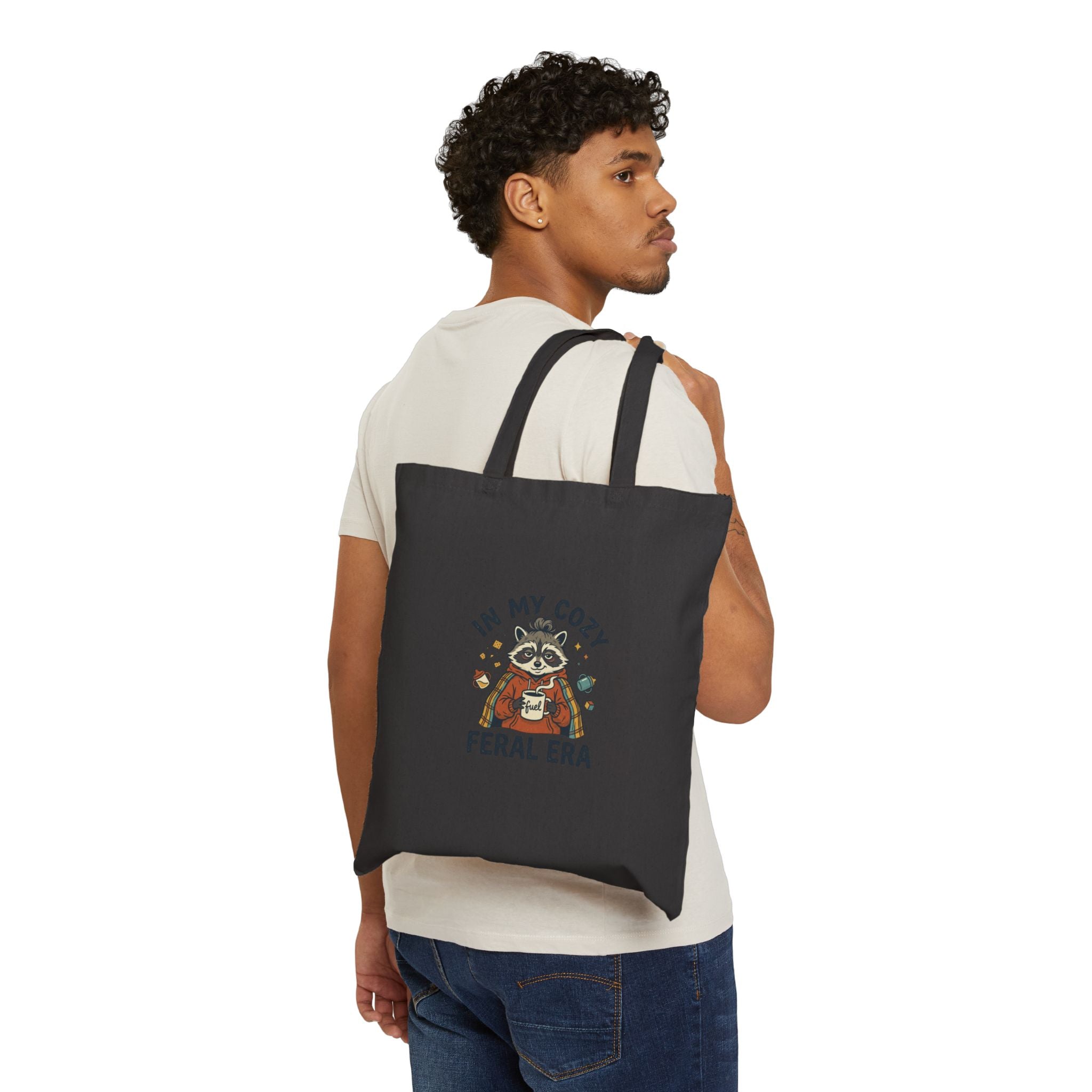In My Cozy Feral Era Tote | raccoon chaotic cute vintage mascot
