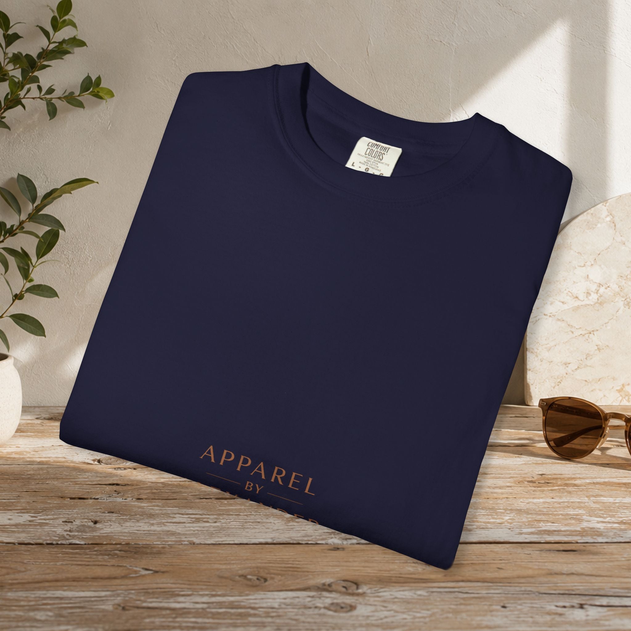 Minimalist 'Apparel Alexander' Text T-Shirt | White Crew Tee