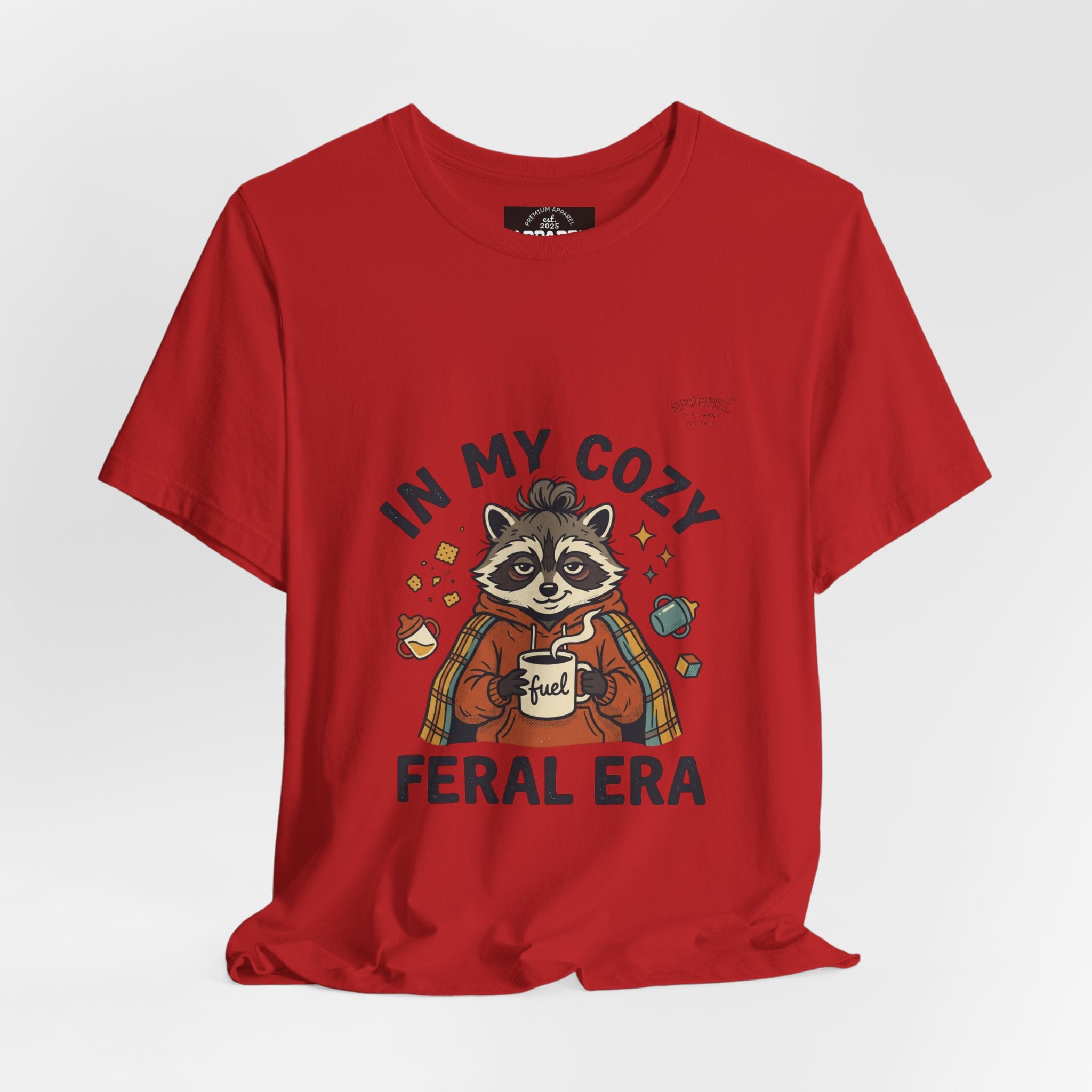 Cozy Feral Era Raccoon Tee | chaotic cute vintage mascot, introvert