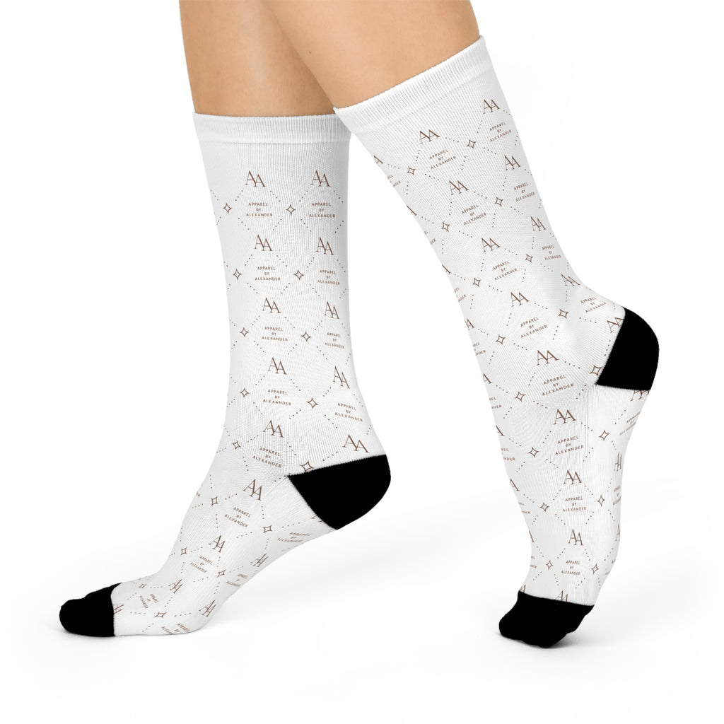 ApparelByAlexander Luxury Monogram Cushioned Crew Socks