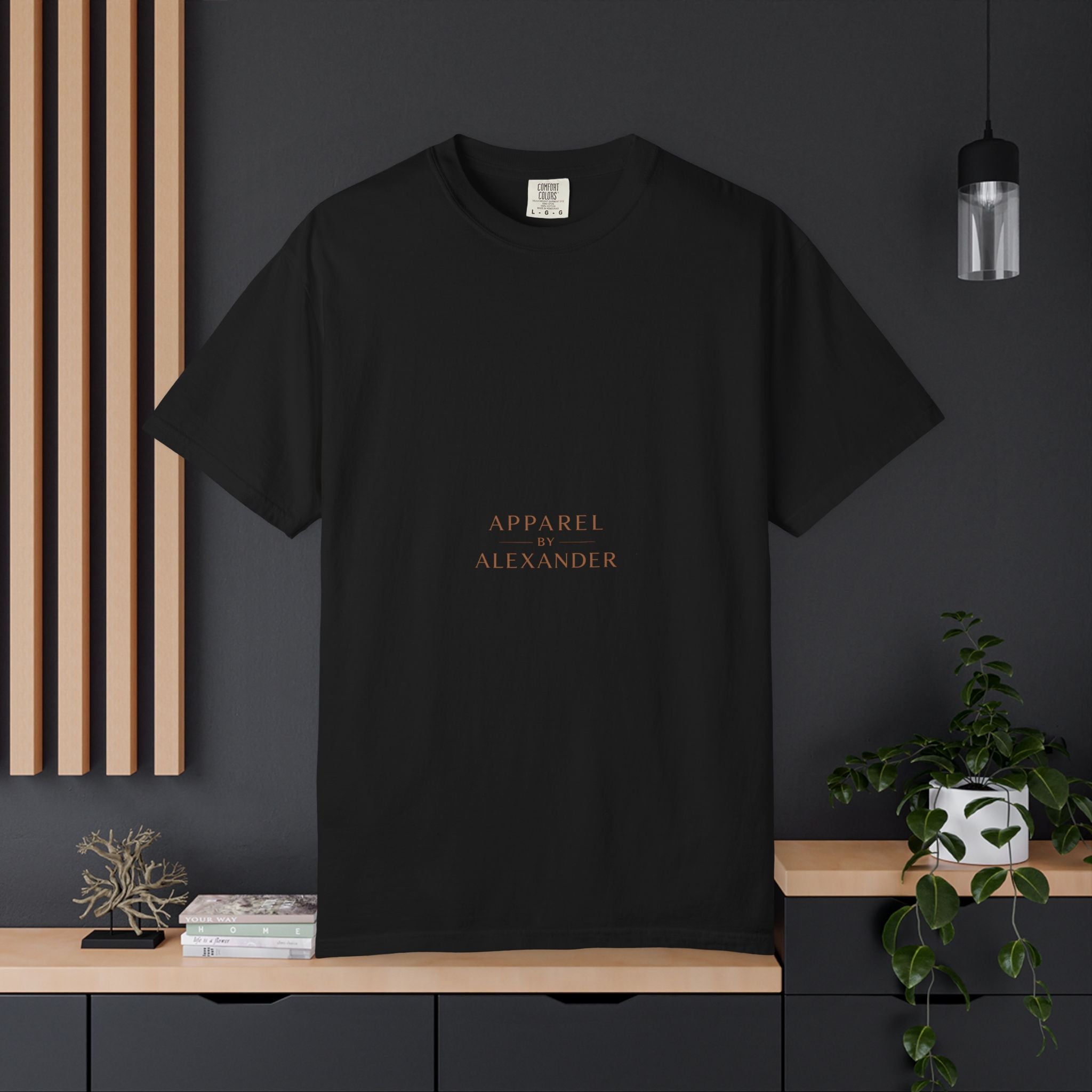 Minimalist 'Apparel Alexander' Text T-Shirt | White Crew Tee