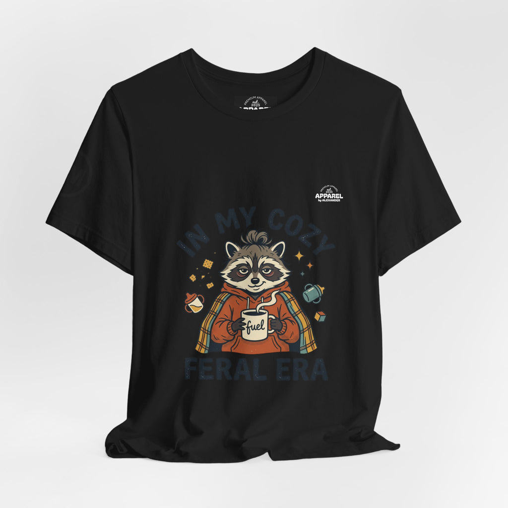 Cozy Feral Era Raccoon Tee | chaotic cute vintage mascot, introvert