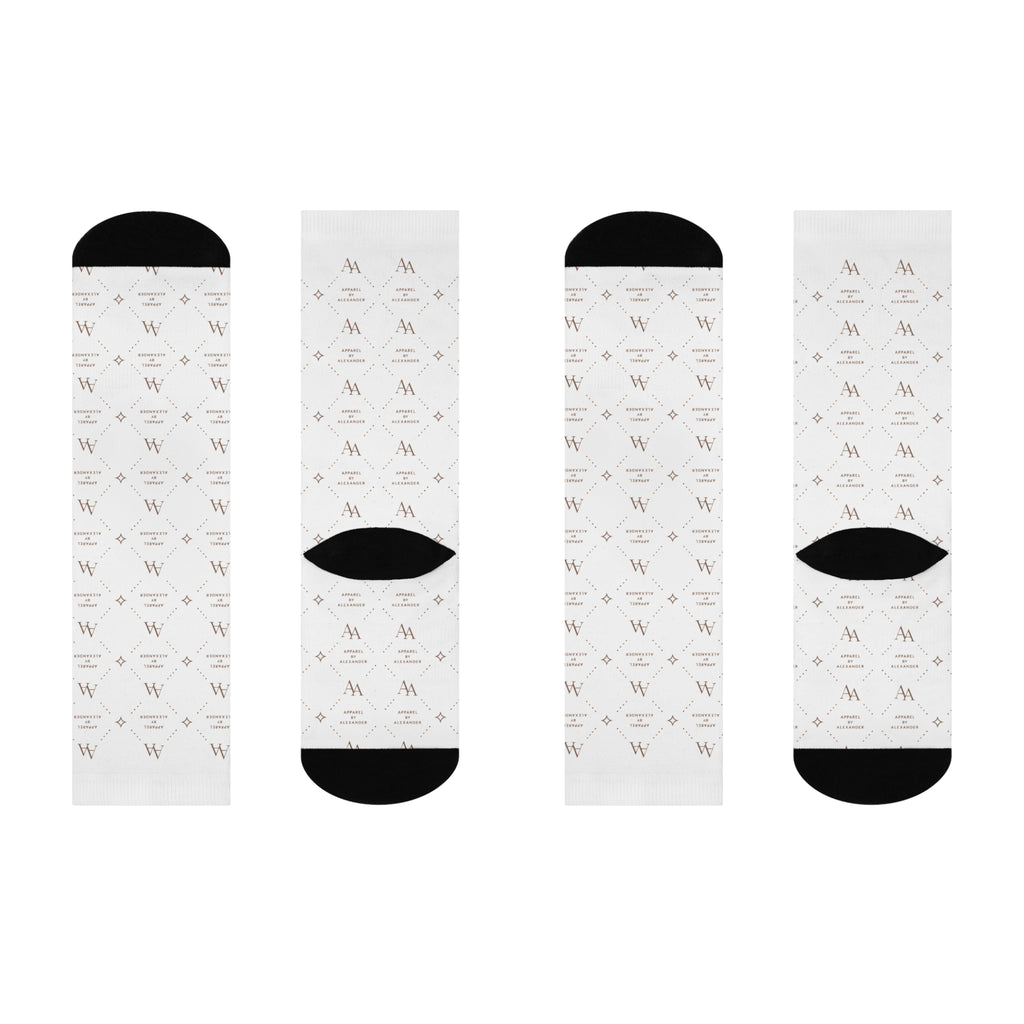 ApparelByAlexander Luxury Monogram Cushioned Crew Socks