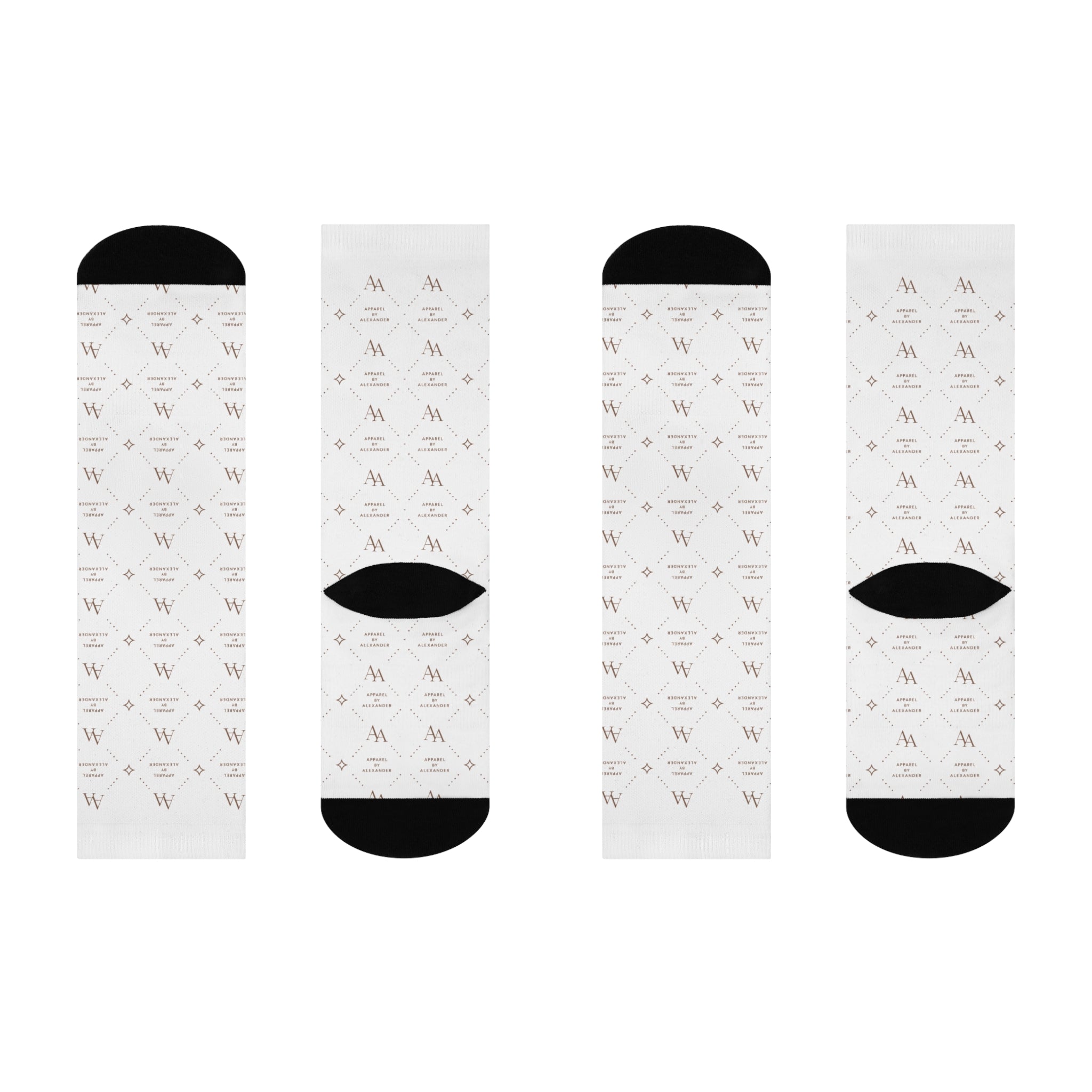ApparelByAlexander Luxury Monogram Cushioned Crew Socks
