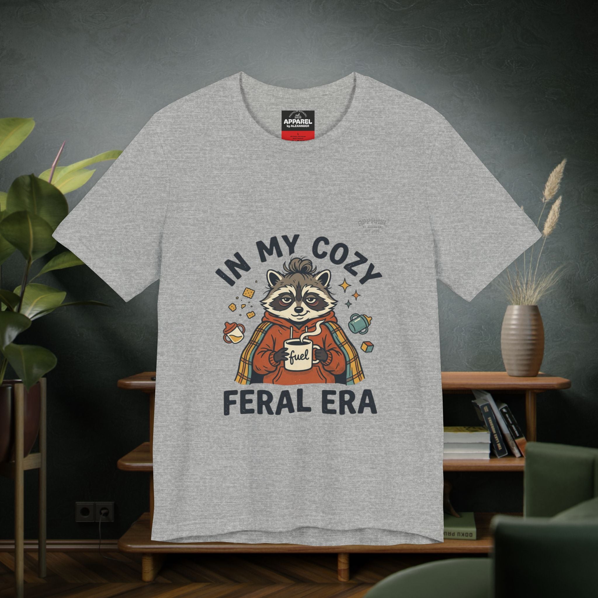 Cozy Feral Era Raccoon Tee | chaotic cute vintage mascot, introvert
