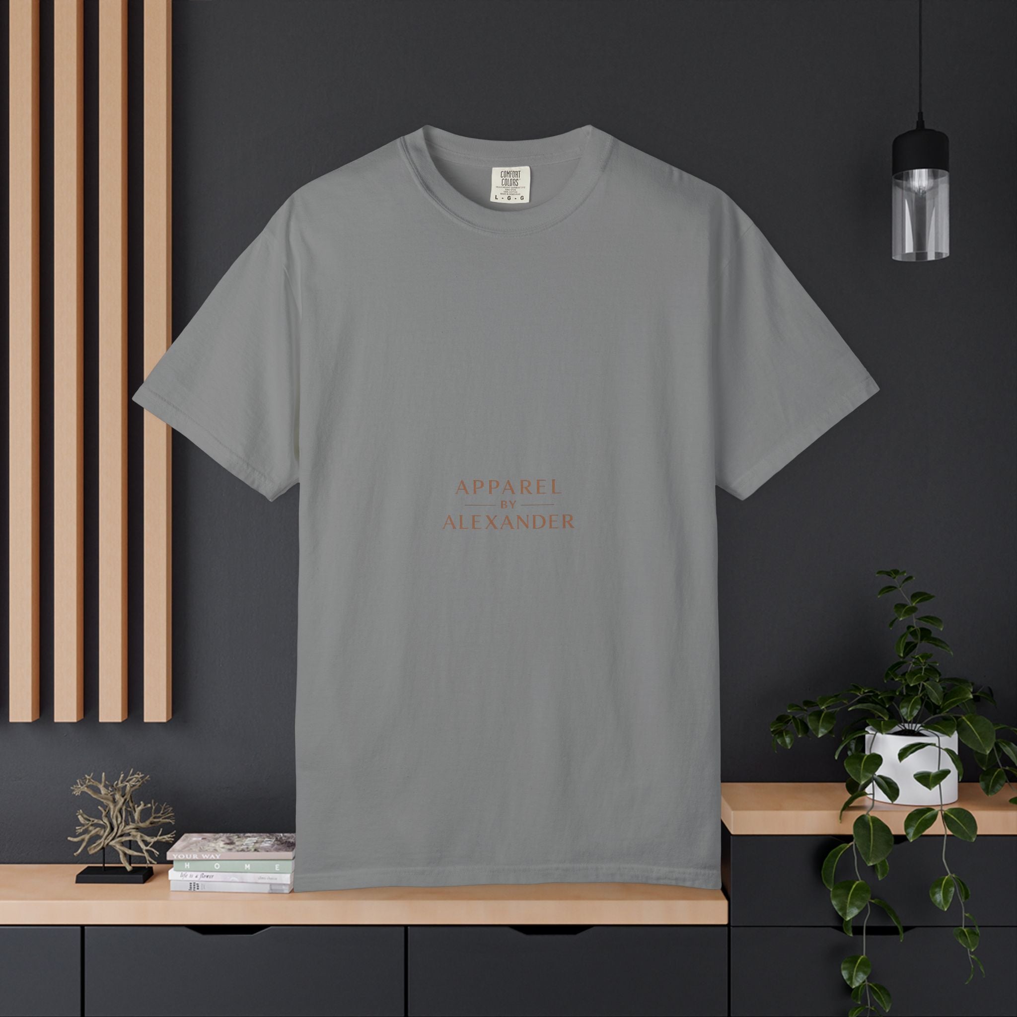 Minimalist 'Apparel Alexander' Text T-Shirt | White Crew Tee
