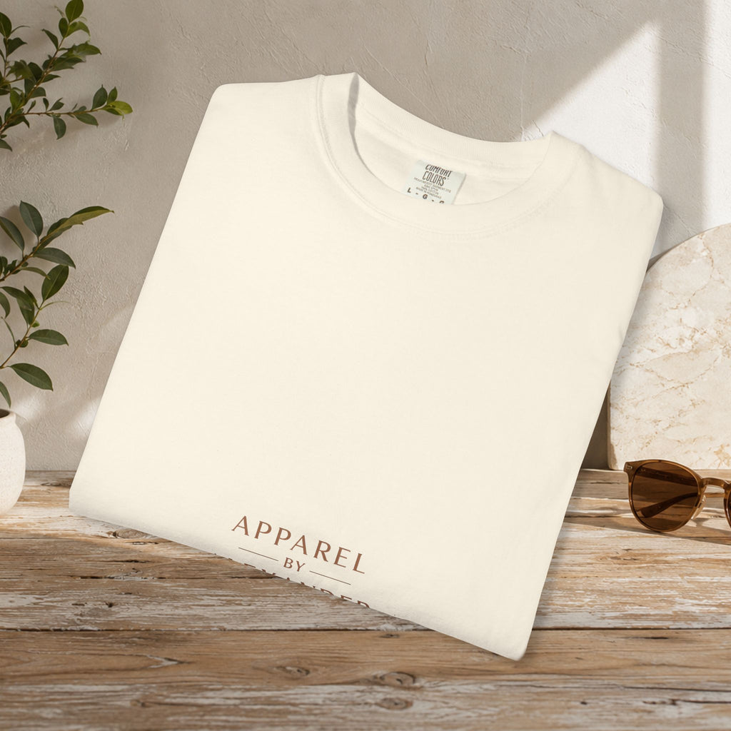 Minimalist 'Apparel Alexander' Text T-Shirt | White Crew Tee