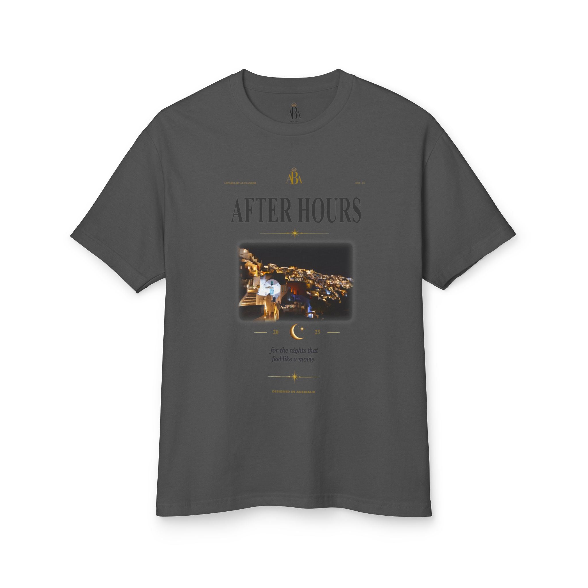 'After Hours': ABA Official - Santorini Nightscape Oversized Tee