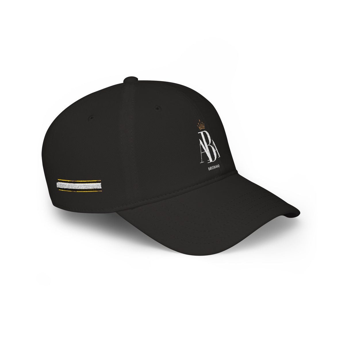 AB Crown Embroidered Baseball Cap – Low Profile Black Hat