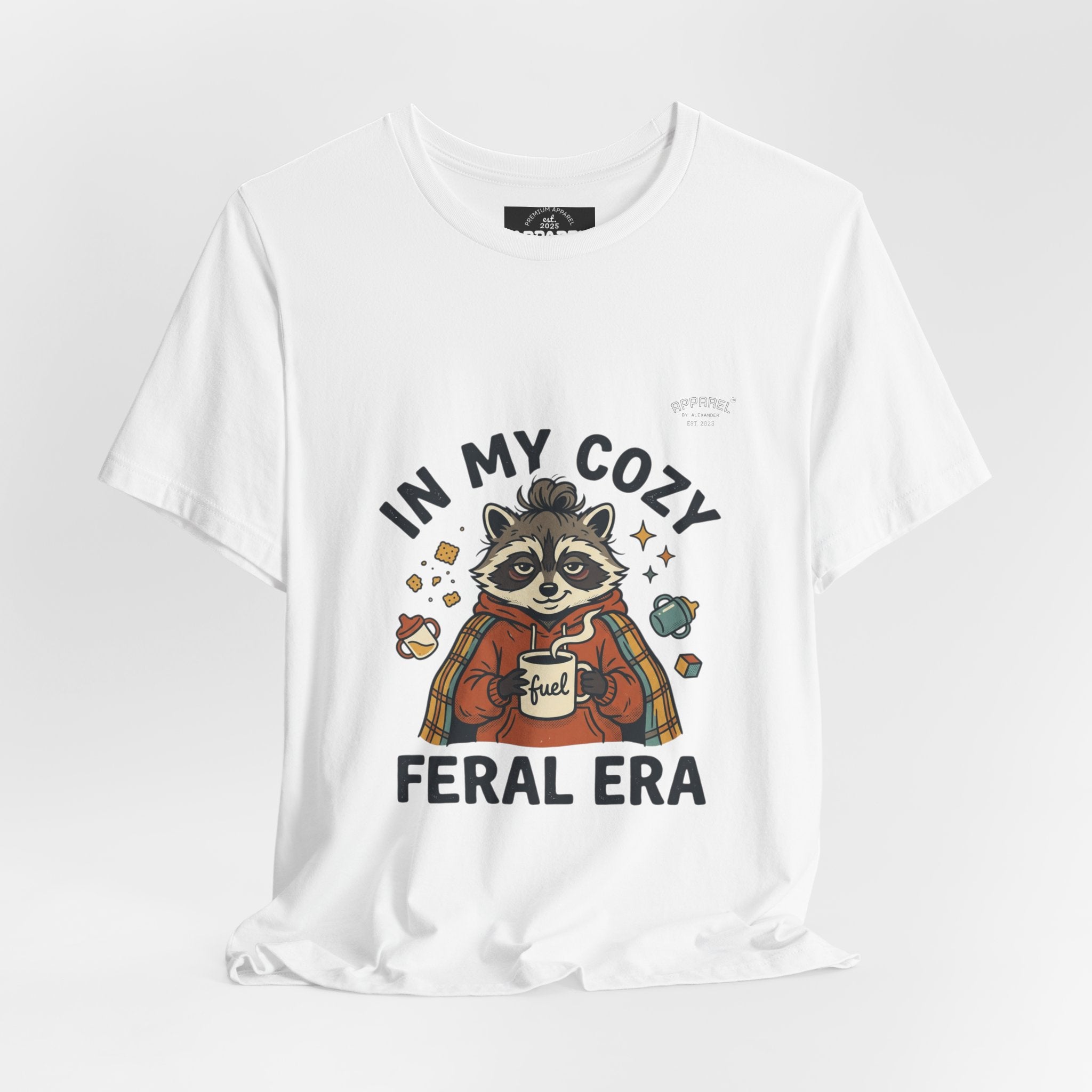 Cozy Feral Era Raccoon Tee | chaotic cute vintage mascot, introvert