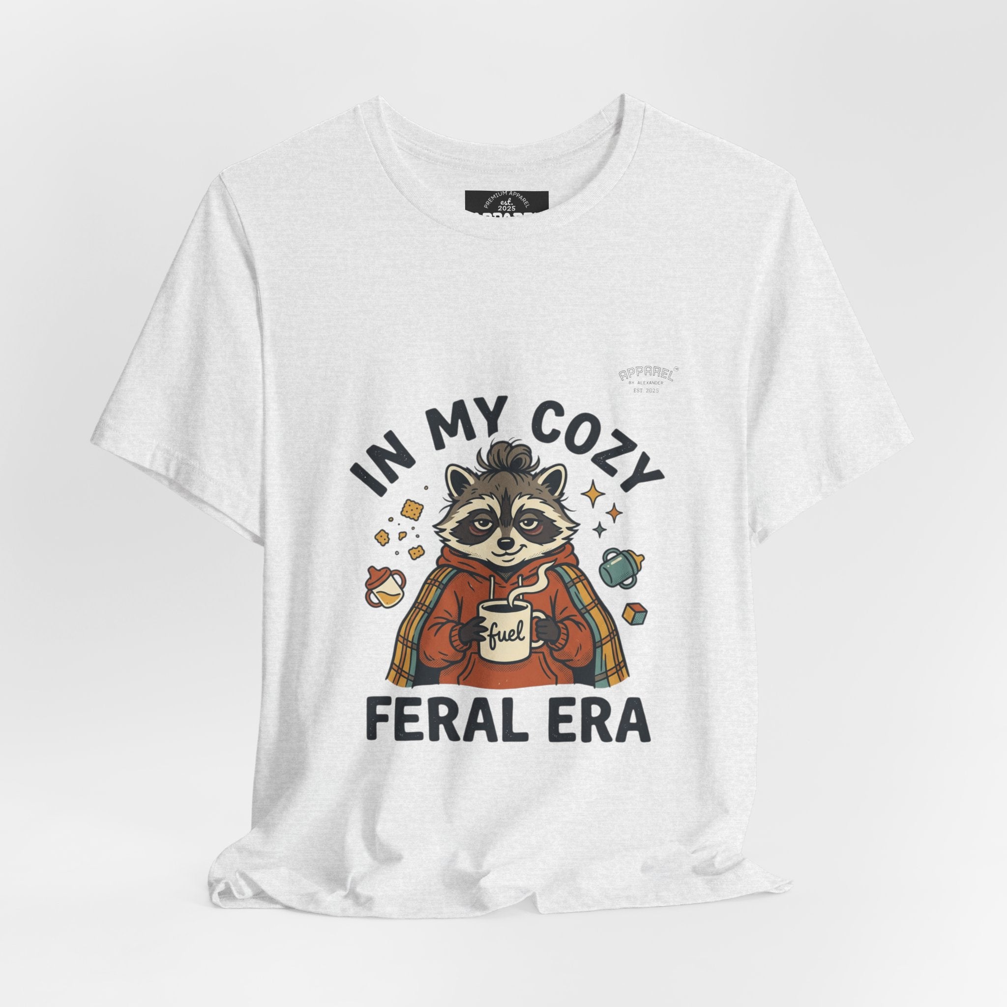 Cozy Feral Era Raccoon Tee | chaotic cute vintage mascot, introvert