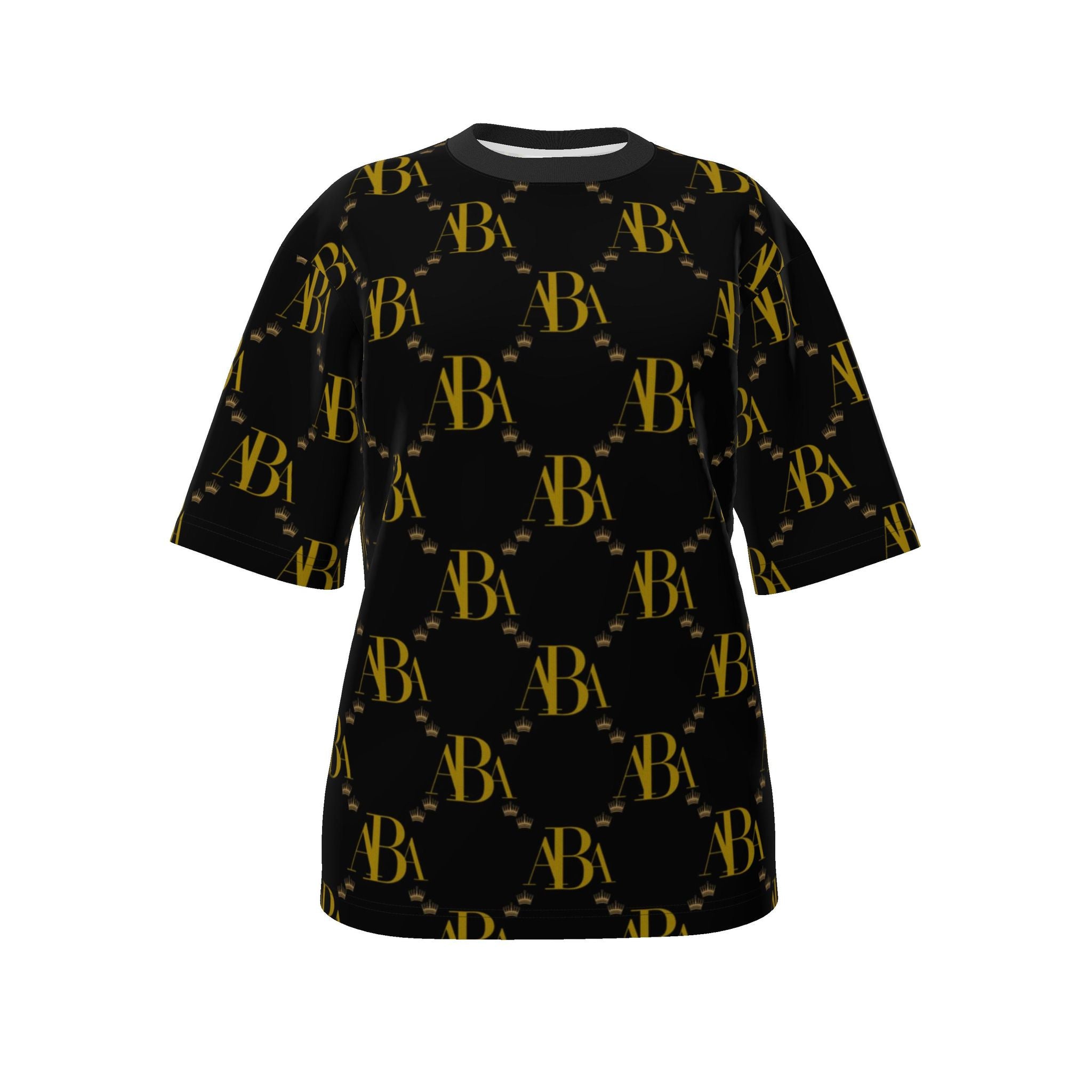 ABA Monogram Pattern: (Black) -  Oversized T-Shirt
