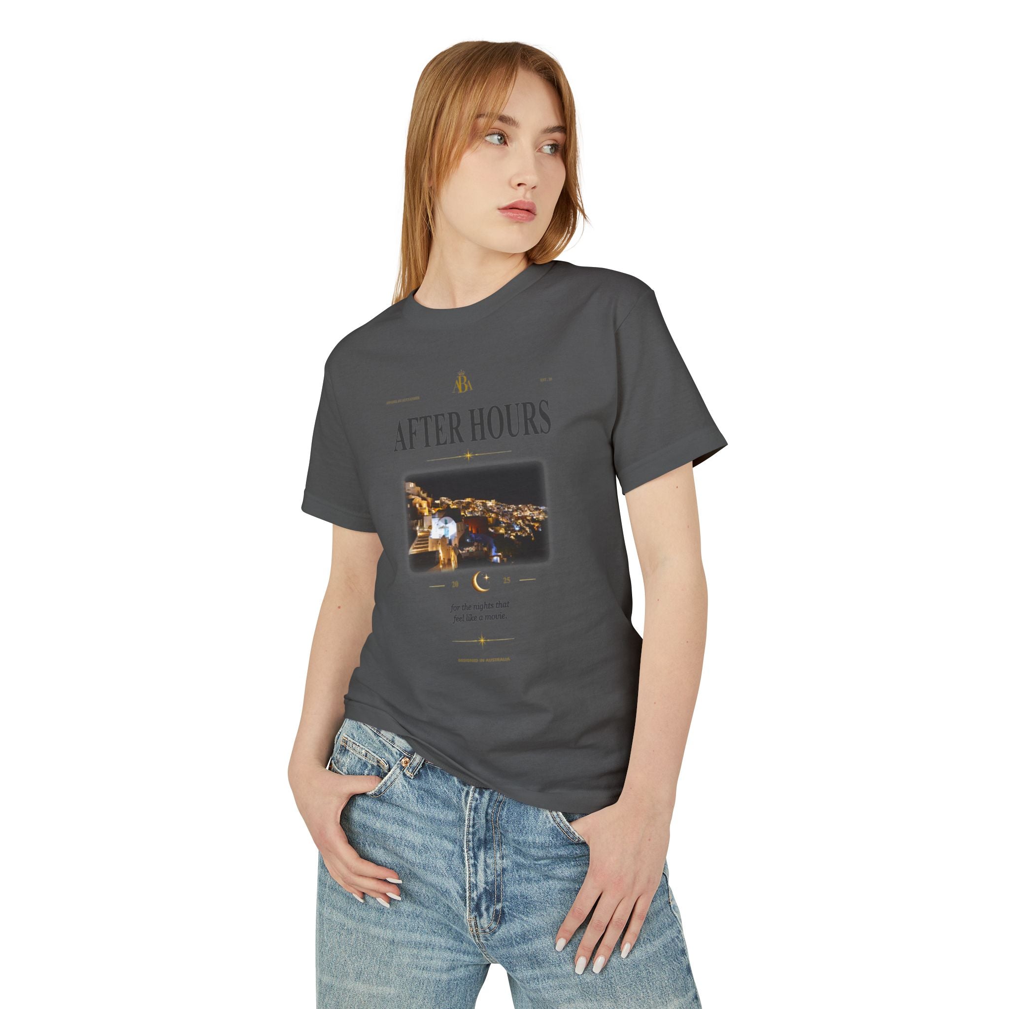 'After Hours': ABA Official - Santorini Nightscape Oversized Tee