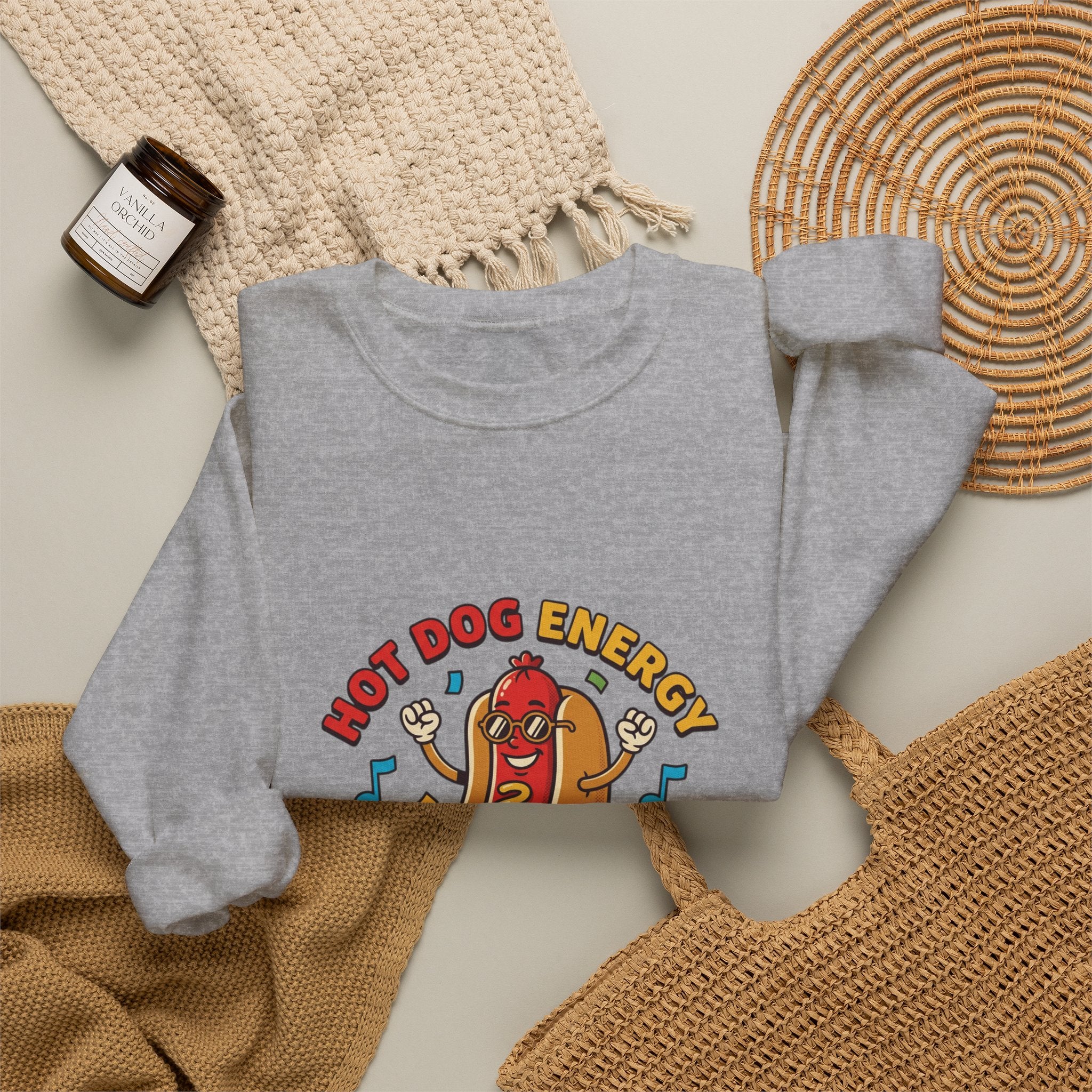 Hot Dog Energy Sweatshirt | BBQ, Fourth of July Patriotic Retro