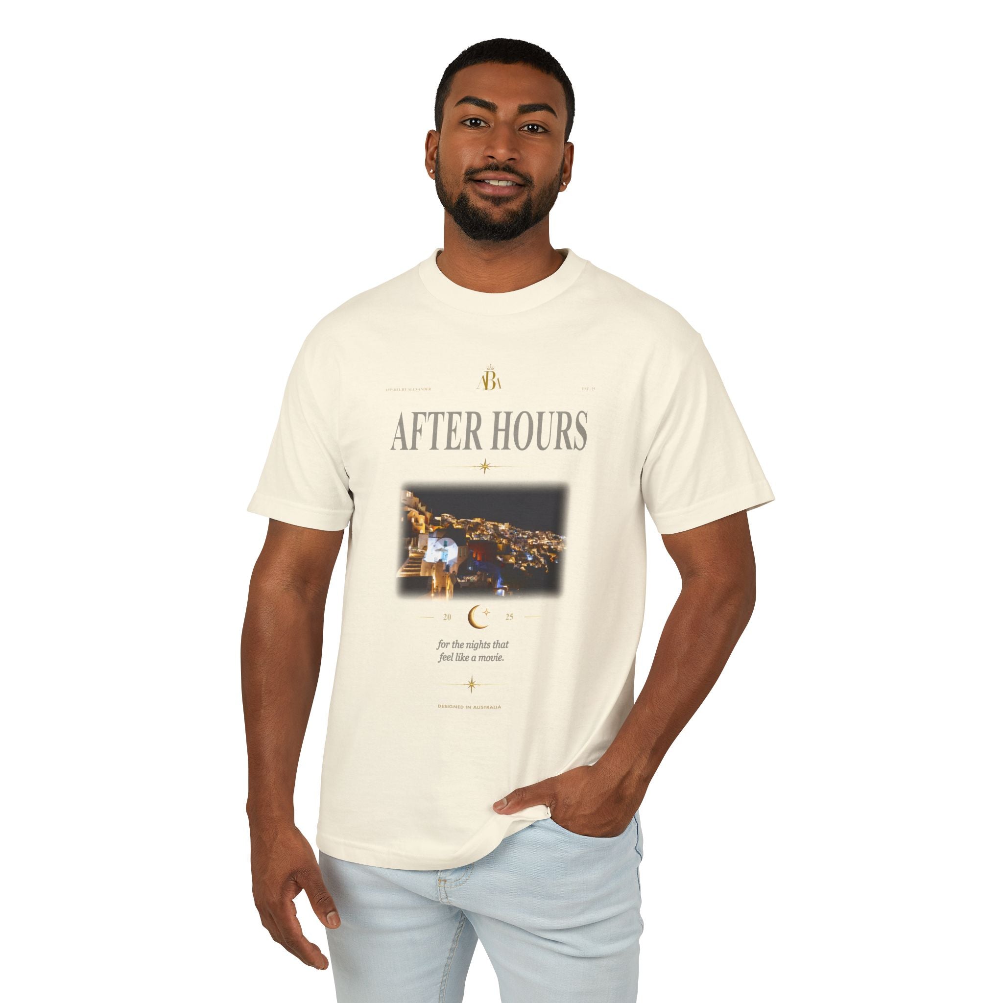 'After Hours': ABA Official - Santorini Nightscape Oversized Tee
