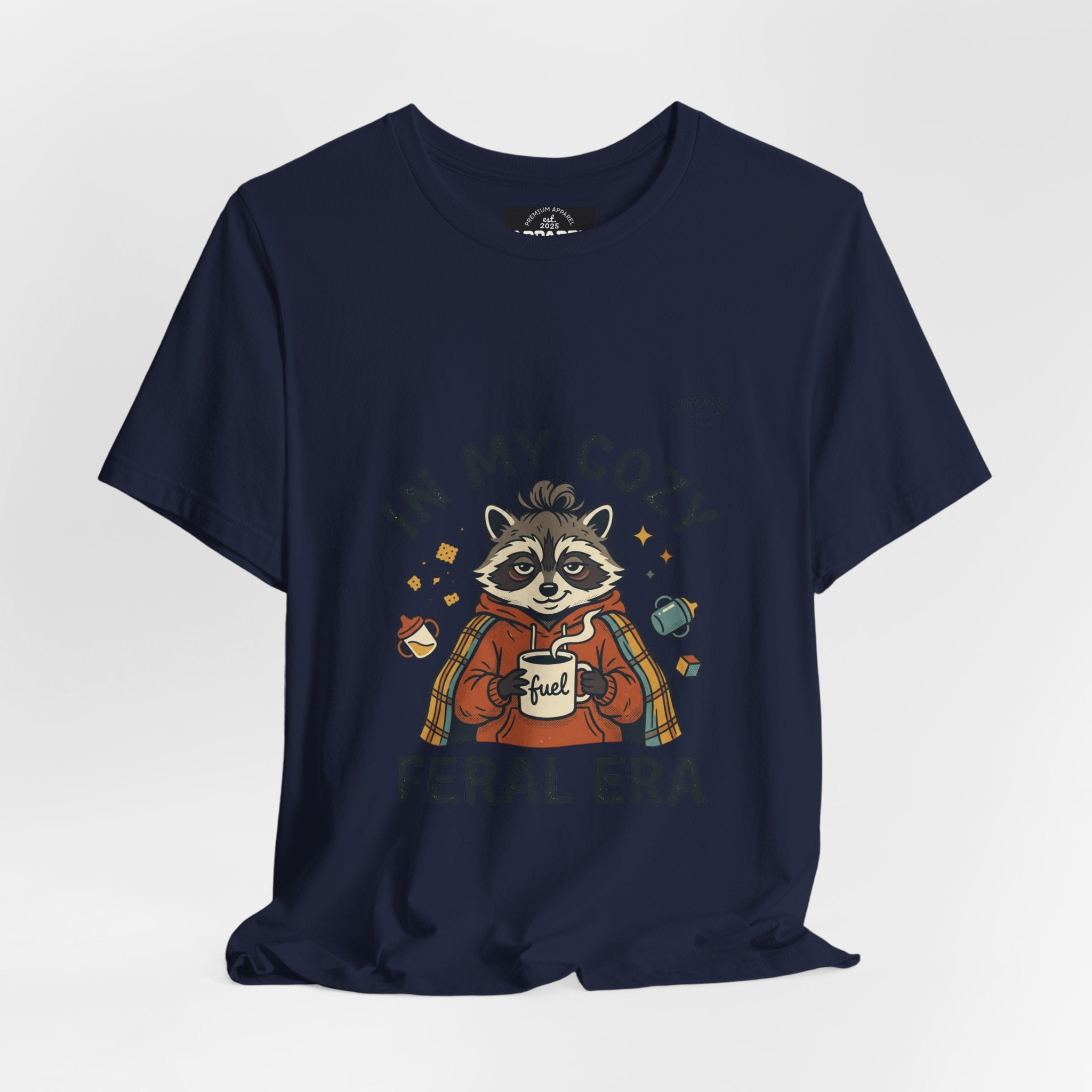 Cozy Feral Era Raccoon Tee | chaotic cute vintage mascot, introvert