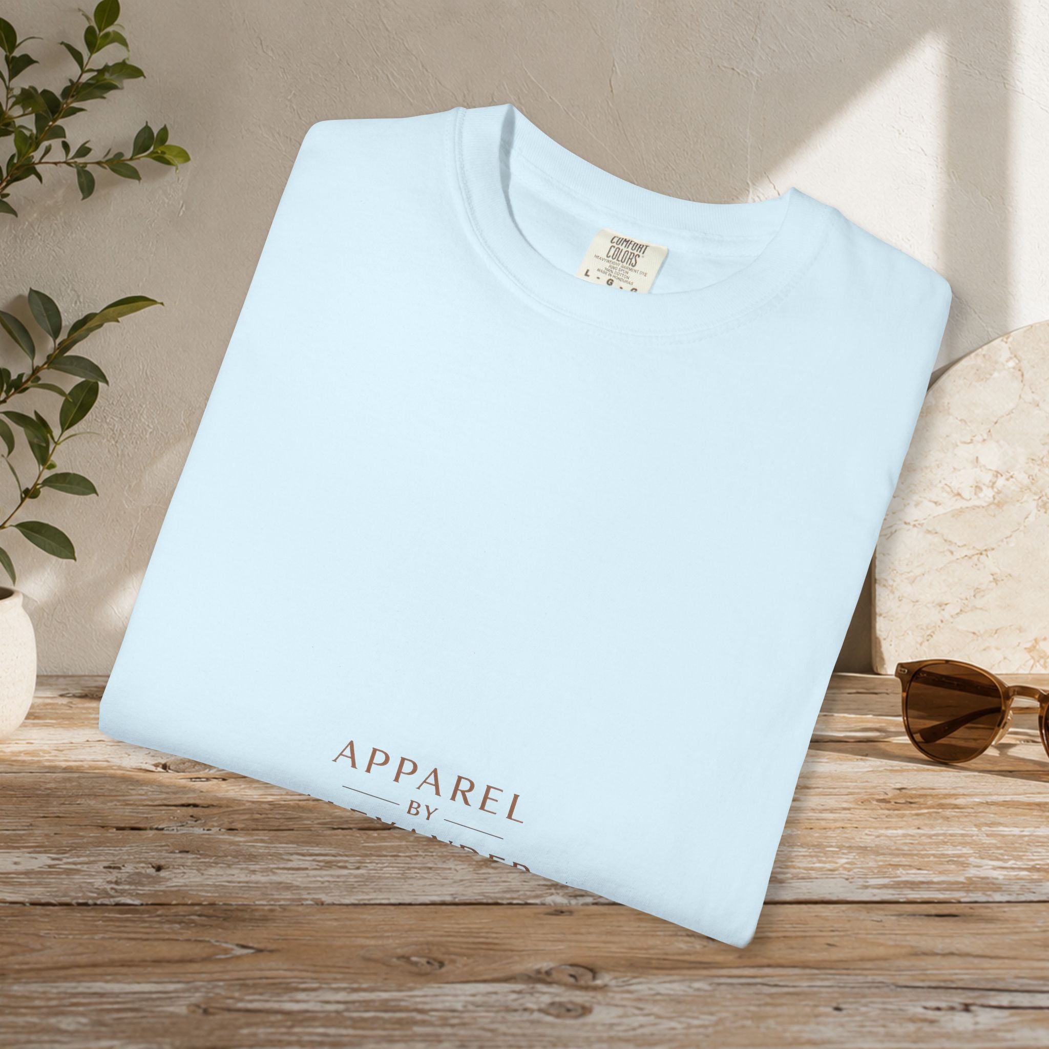 Minimalist 'Apparel Alexander' Text T-Shirt | White Crew Tee
