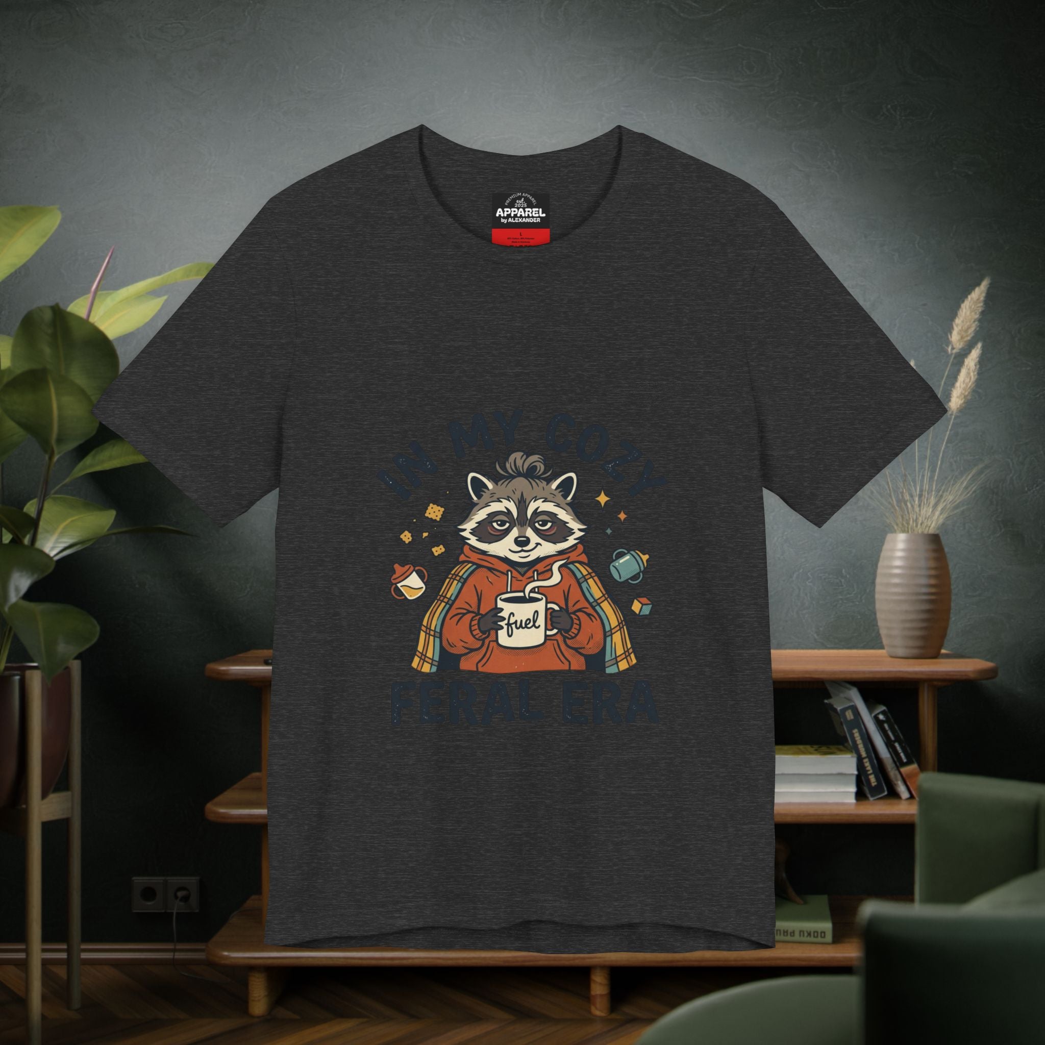 Cozy Feral Era Raccoon Tee | chaotic cute vintage mascot, introvert