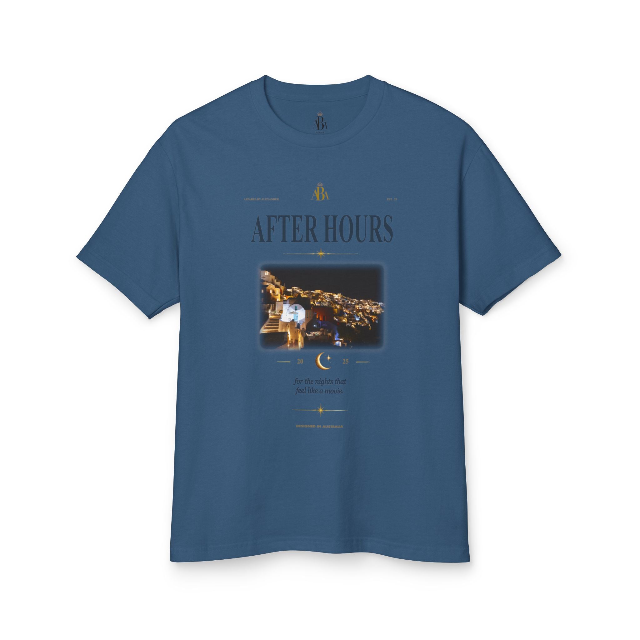 'After Hours': ABA Official - Santorini Nightscape Oversized Tee