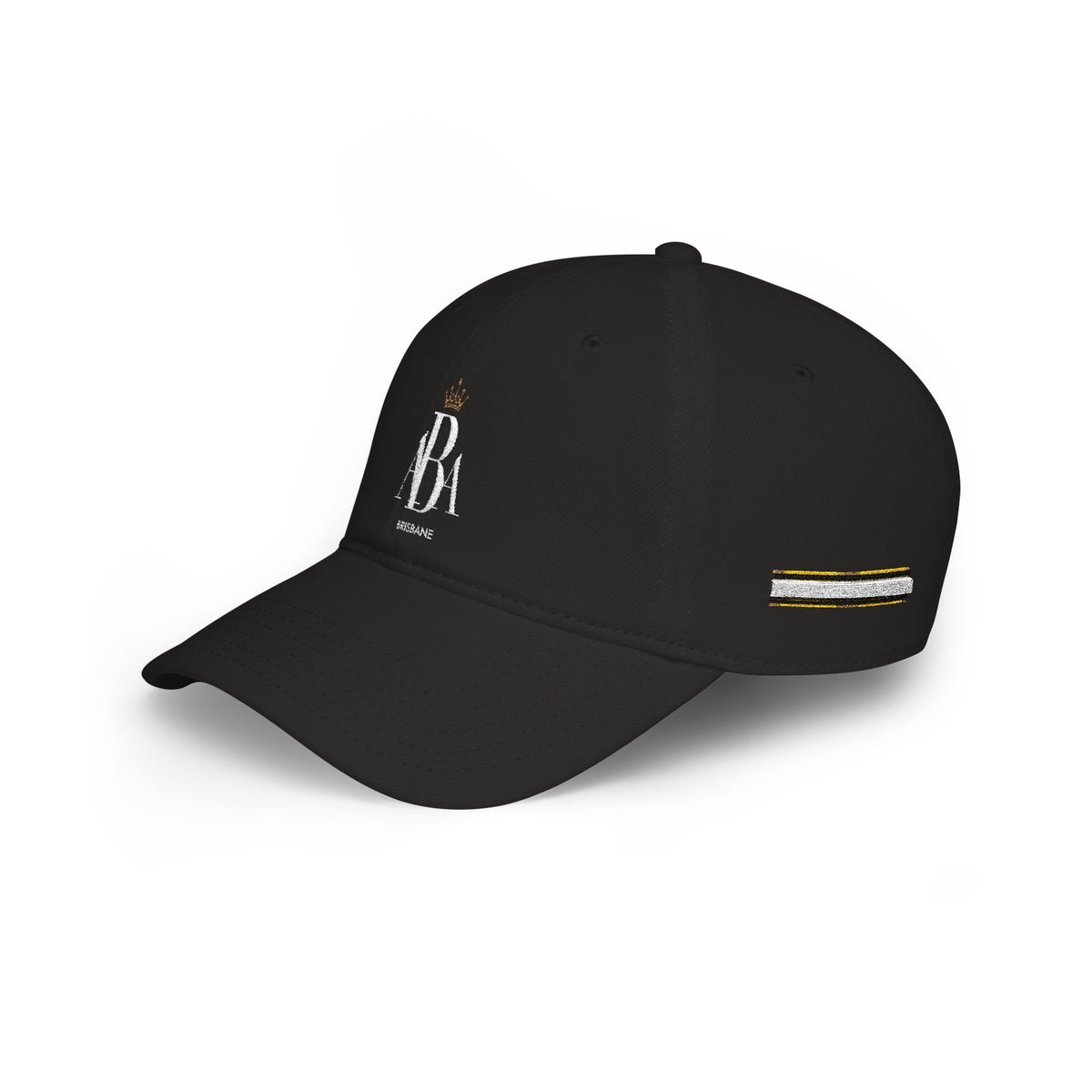 AB Crown Embroidered Baseball Cap – Low Profile Black Hat