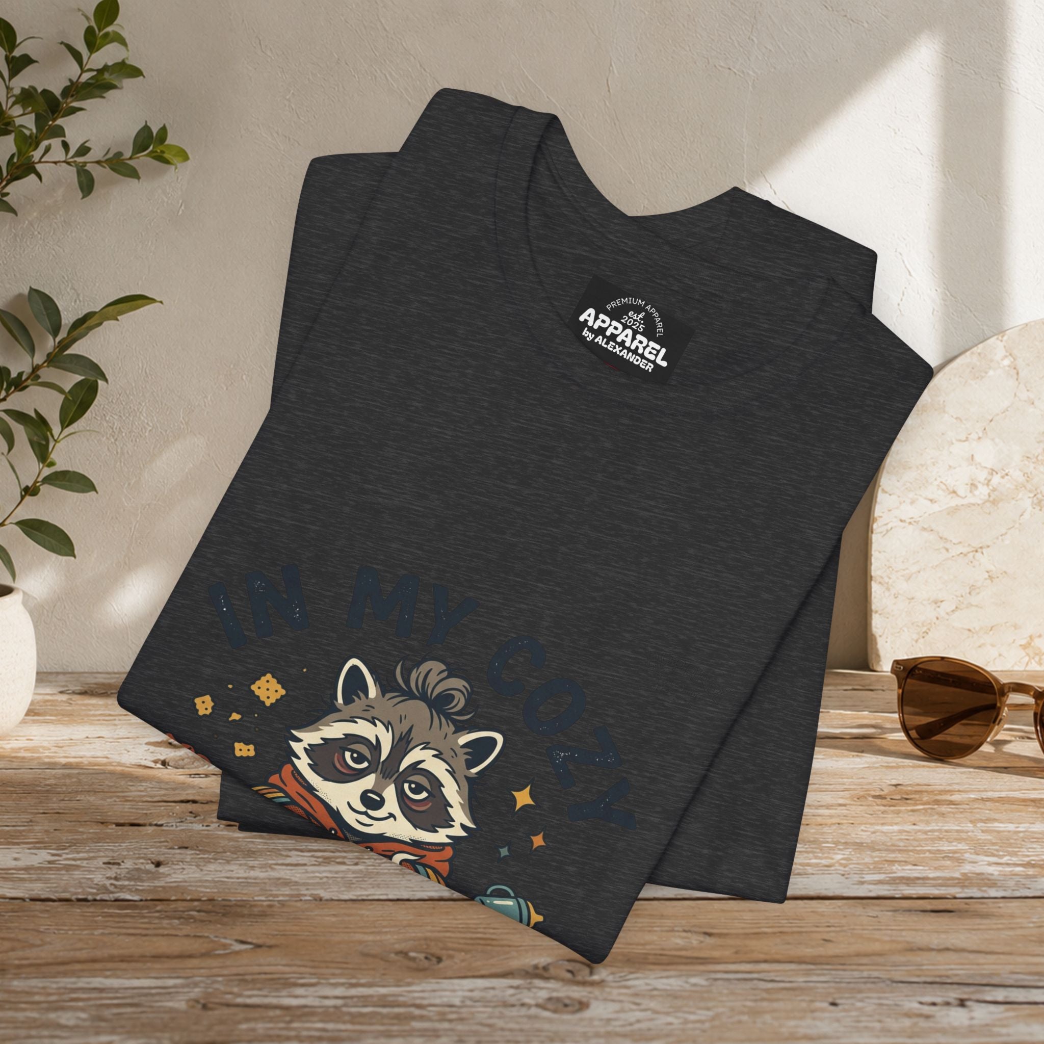 Cozy Feral Era Raccoon Tee | chaotic cute vintage mascot, introvert