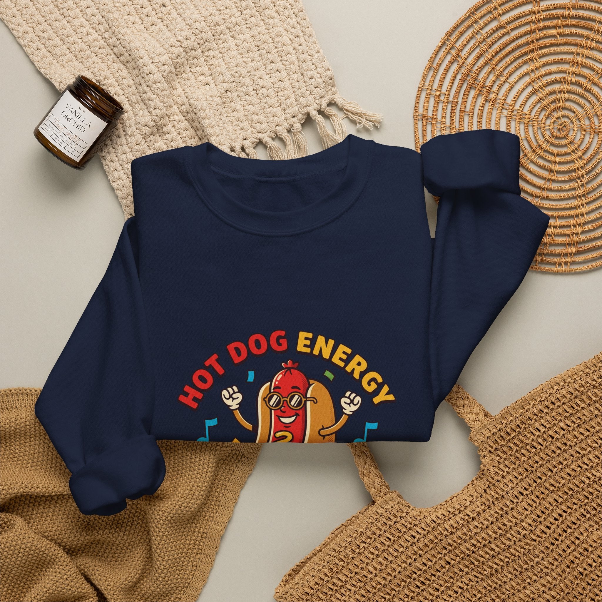 Hot Dog Energy Sweatshirt | BBQ, Fourth of July Patriotic Retro