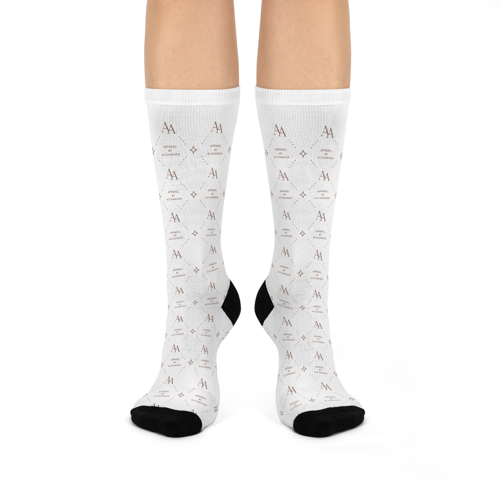 ApparelByAlexander Luxury Monogram Cushioned Crew Socks