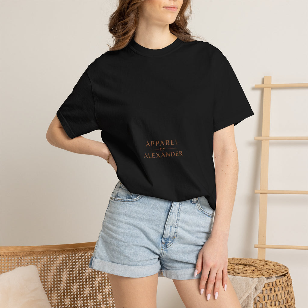 Minimalist 'Apparel Alexander' Text T-Shirt | White Crew Tee