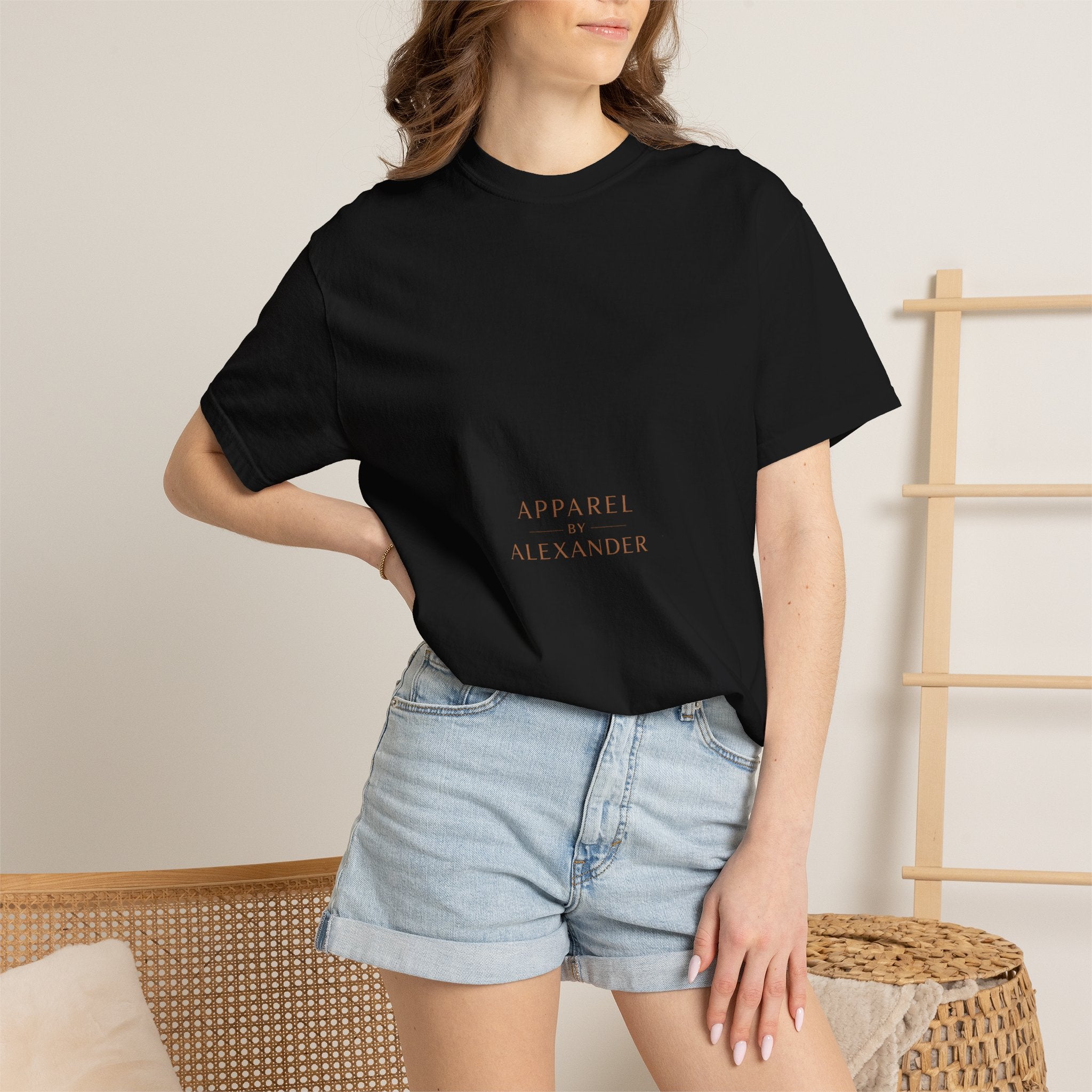 Minimalist 'Apparel Alexander' Text T-Shirt | White Crew Tee