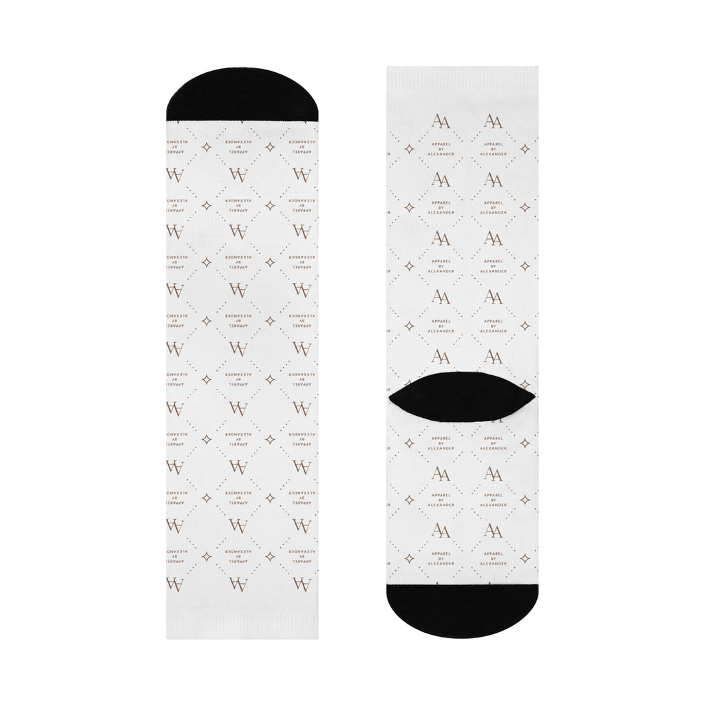 ApparelByAlexander Luxury Monogram Cushioned Crew Socks