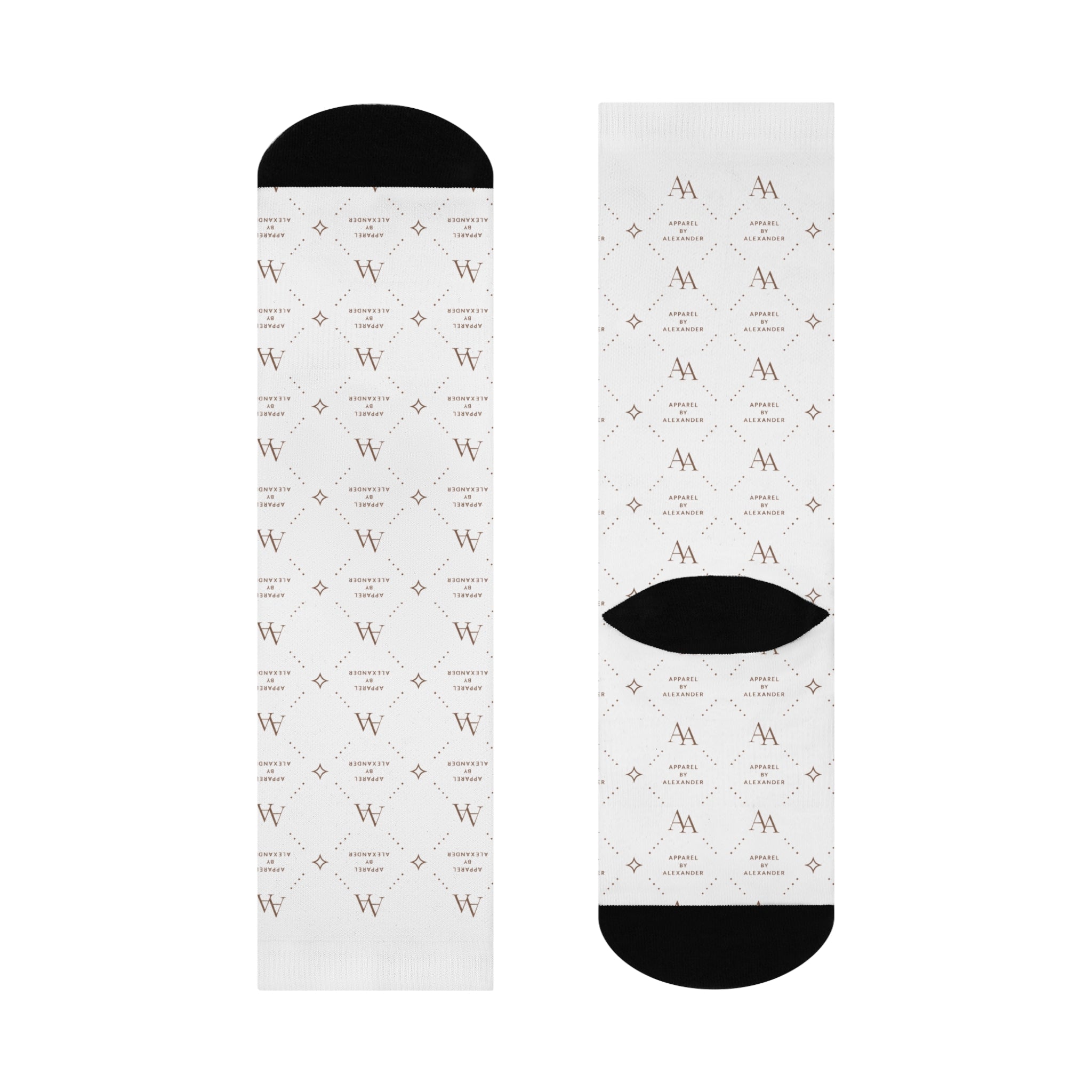 ApparelByAlexander Luxury Monogram Cushioned Crew Socks
