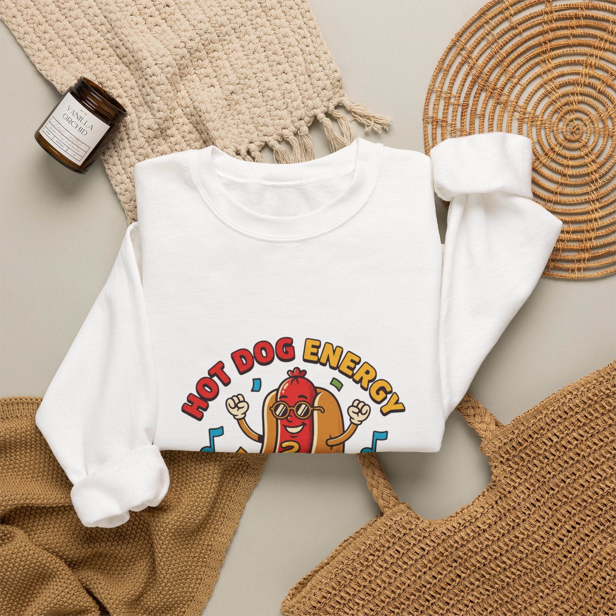 Hot Dog Energy Sweatshirt | BBQ, Fourth of July Patriotic Retro