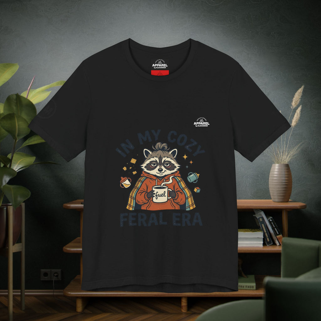 Cozy Feral Era Raccoon Tee | chaotic cute vintage mascot, introvert