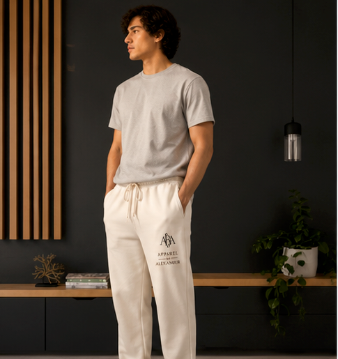 Apparel by Alexander logo Sweatpants | charcoal fleece joggers