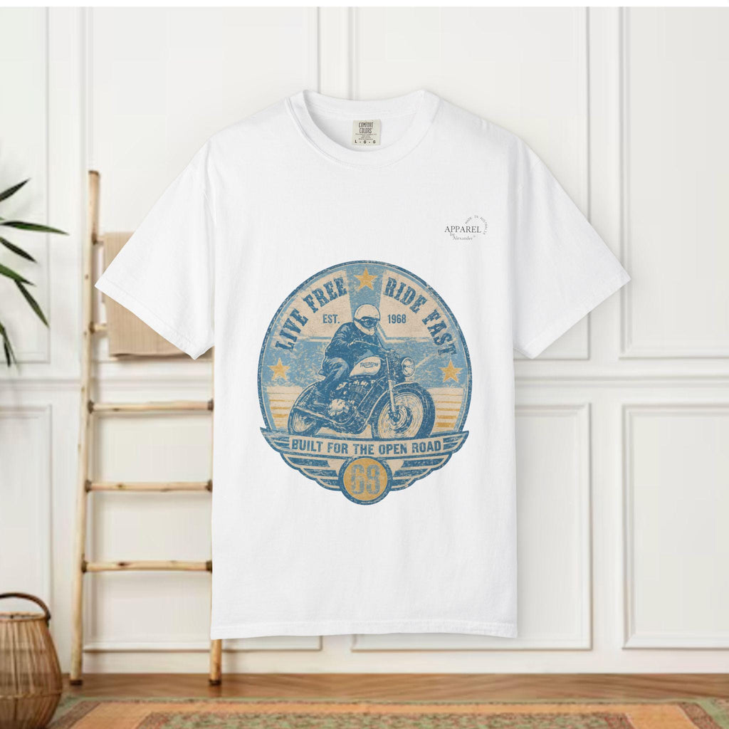 Ride Free Motorcycle Emblem T-Shirt | Vintage Biker Graphic