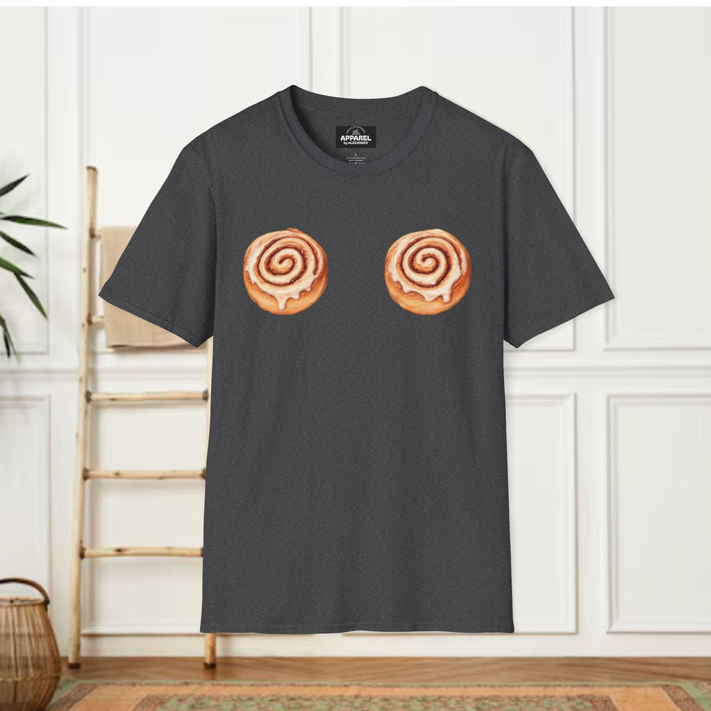Harry Styles type Cinnamon Roll Boobs T-Shirt | Funny Food Graphic Tee