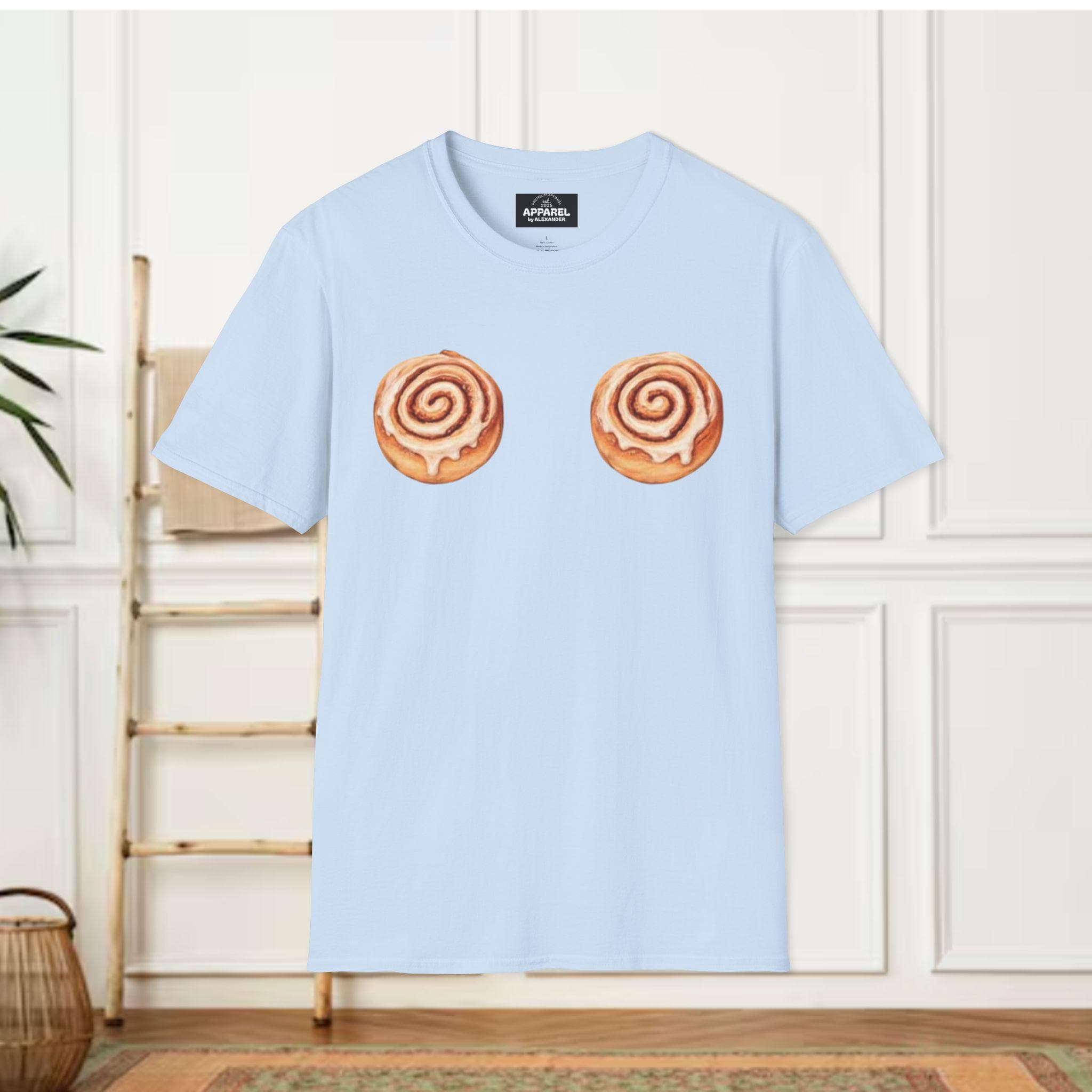 Harry Styles type Cinnamon Roll Boobs T-Shirt | Funny Food Graphic Tee
