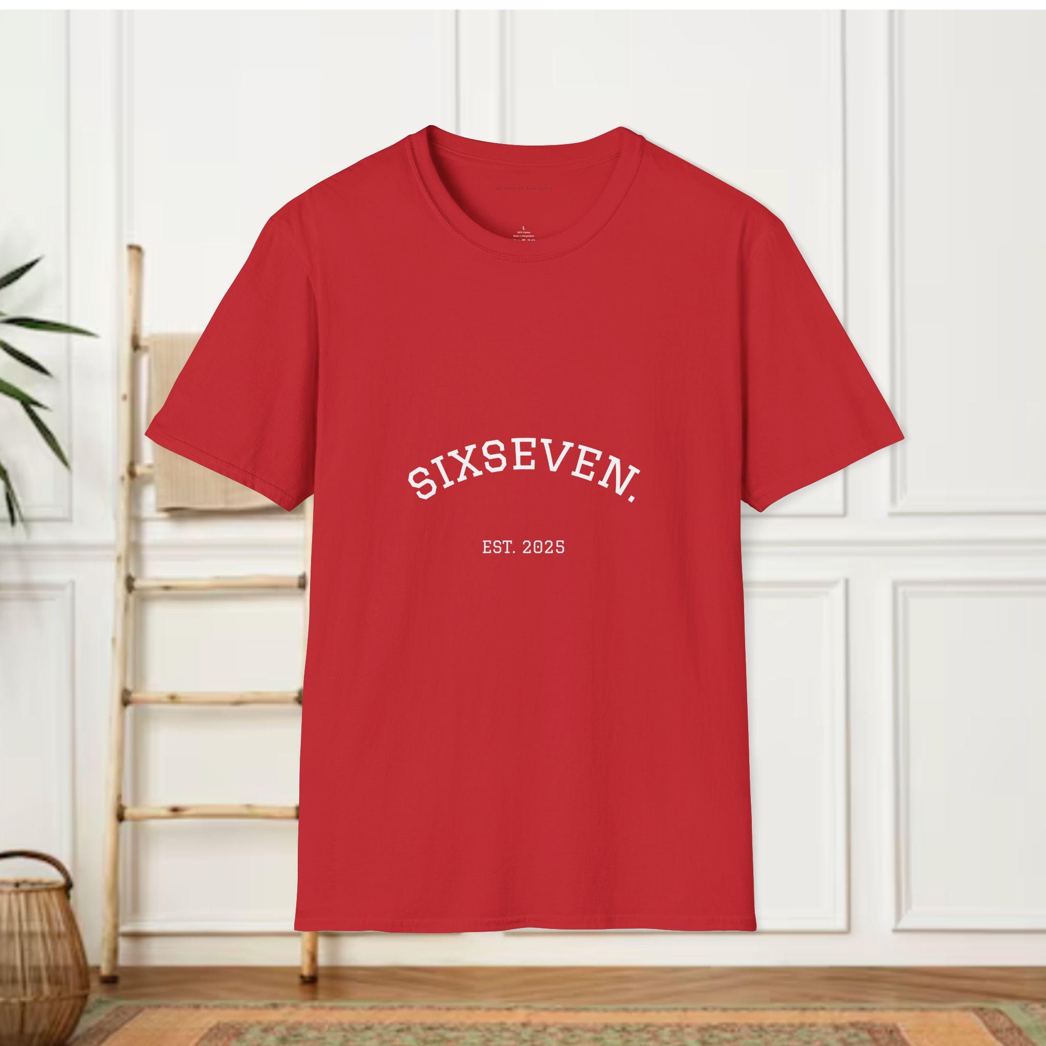 SIXSEVEN EST 2025 T-Shirt | Minimal Graphic Tee, Retro Collegiate Style