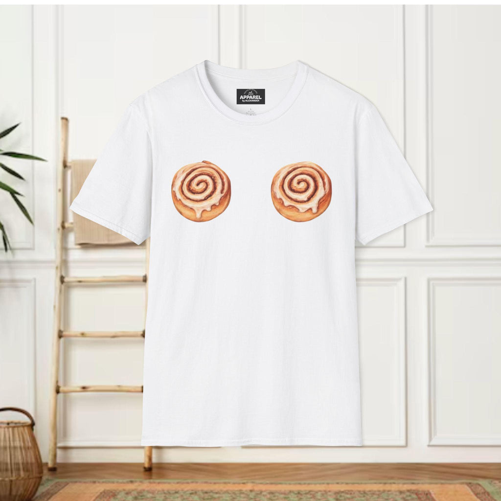 Harry Styles type Cinnamon Roll Boobs T-Shirt | Funny Food Graphic Tee