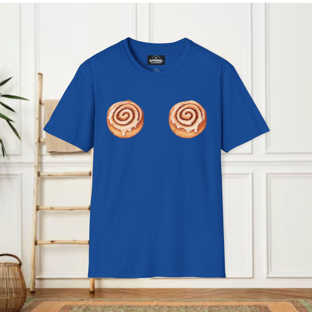 Harry Styles type Cinnamon Roll Boobs T-Shirt | Funny Food Graphic Tee
